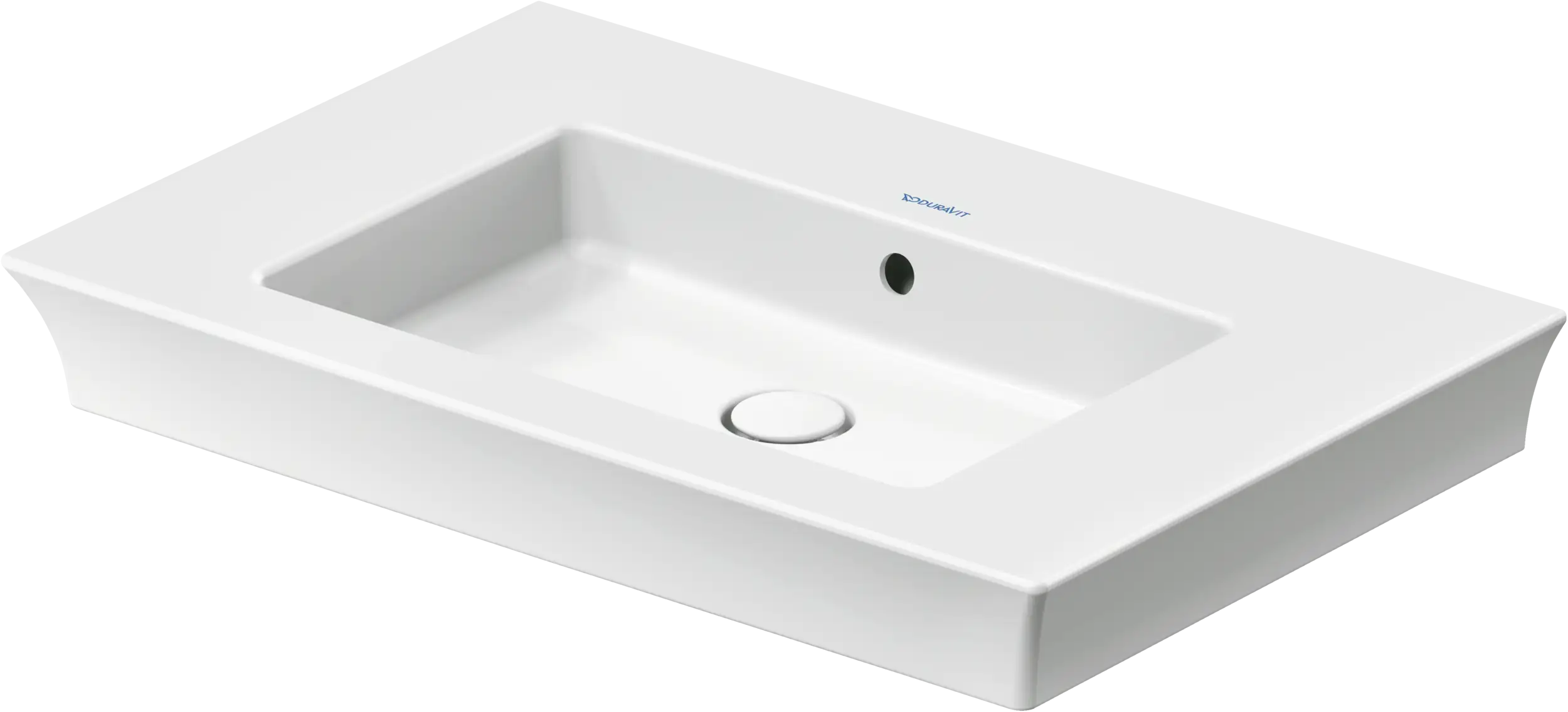 Duravit White Tulip 29 1/2'' Rectangular Wall Mounted Sink in White with Overflow