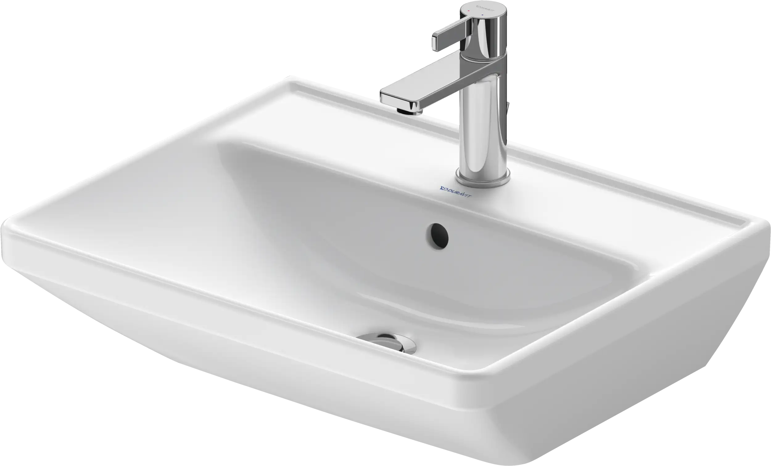 Duravit D-Neo 21 5/8'' Rectangular Wall Mounted Sink in White with Single Faucet Hole and with Overflow
