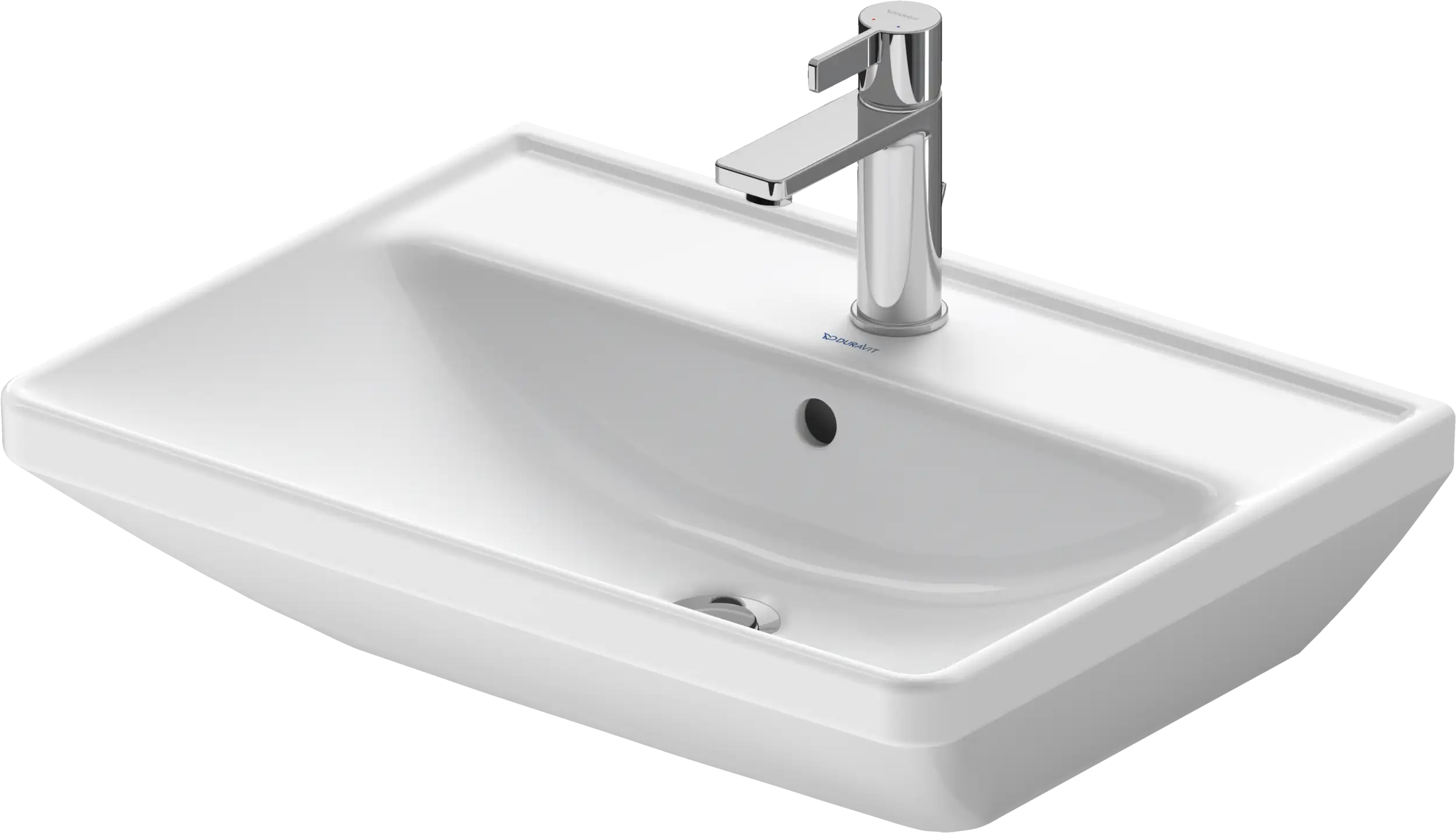 Duravit D-Neo 23 5/8'' Rectangular Wall Mounted Sink in White with Single Faucet Hole and with Overflow