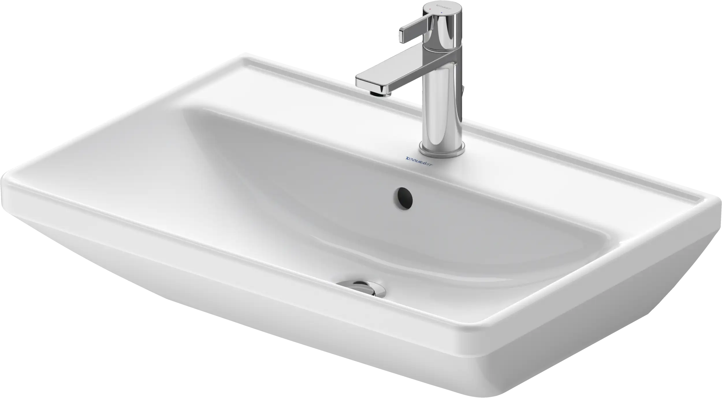 Duravit D-Neo 25 5/8'' Rectangular Wall Mounted Sink in White with Single Faucet Hole and with Overflow