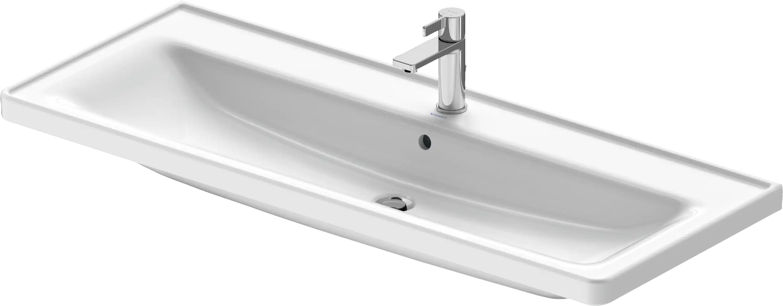 Duravit D-Neo 47 1/2'' Rectangular Wall Mounted Sink in White with Single Faucet Hole and with Overflow