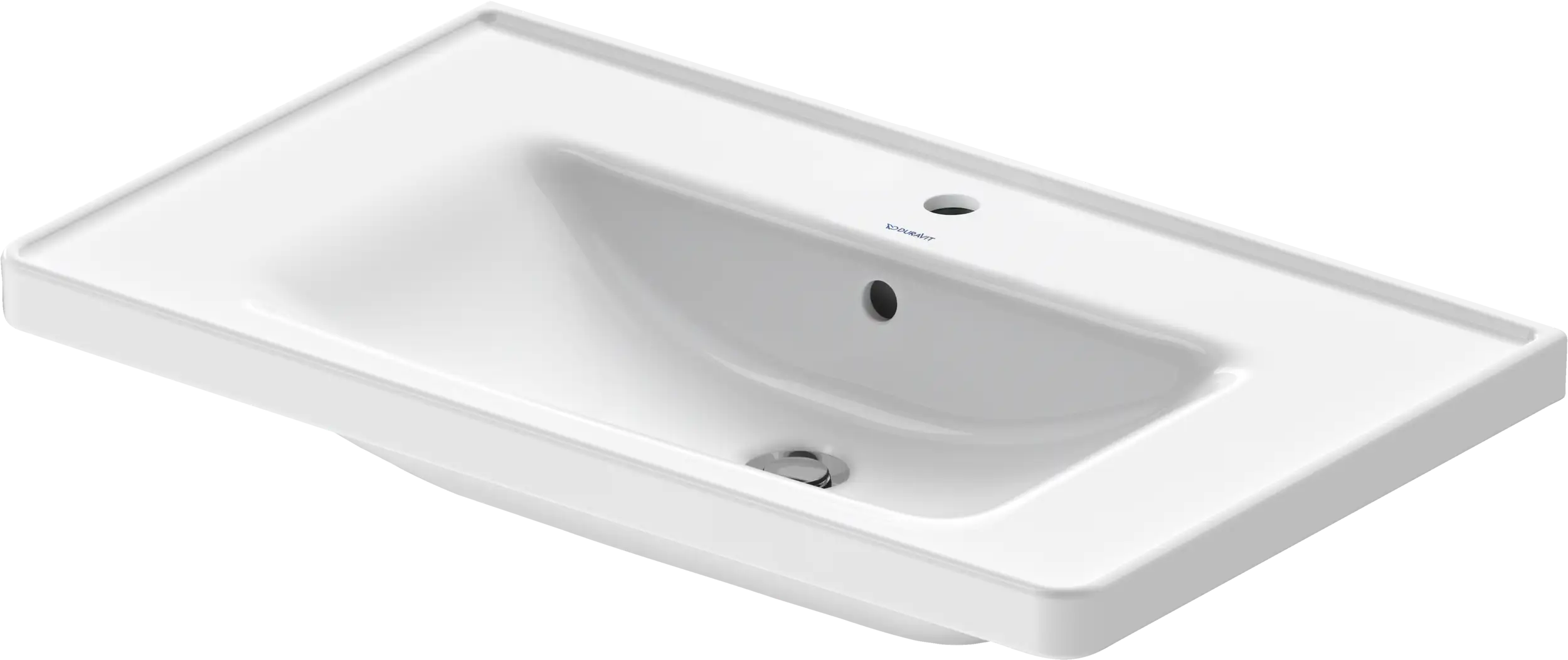 Duravit D-Neo 31 1/2'' Rectangular Wall Mounted Sink in White with Single Faucet Hole and with Overflow