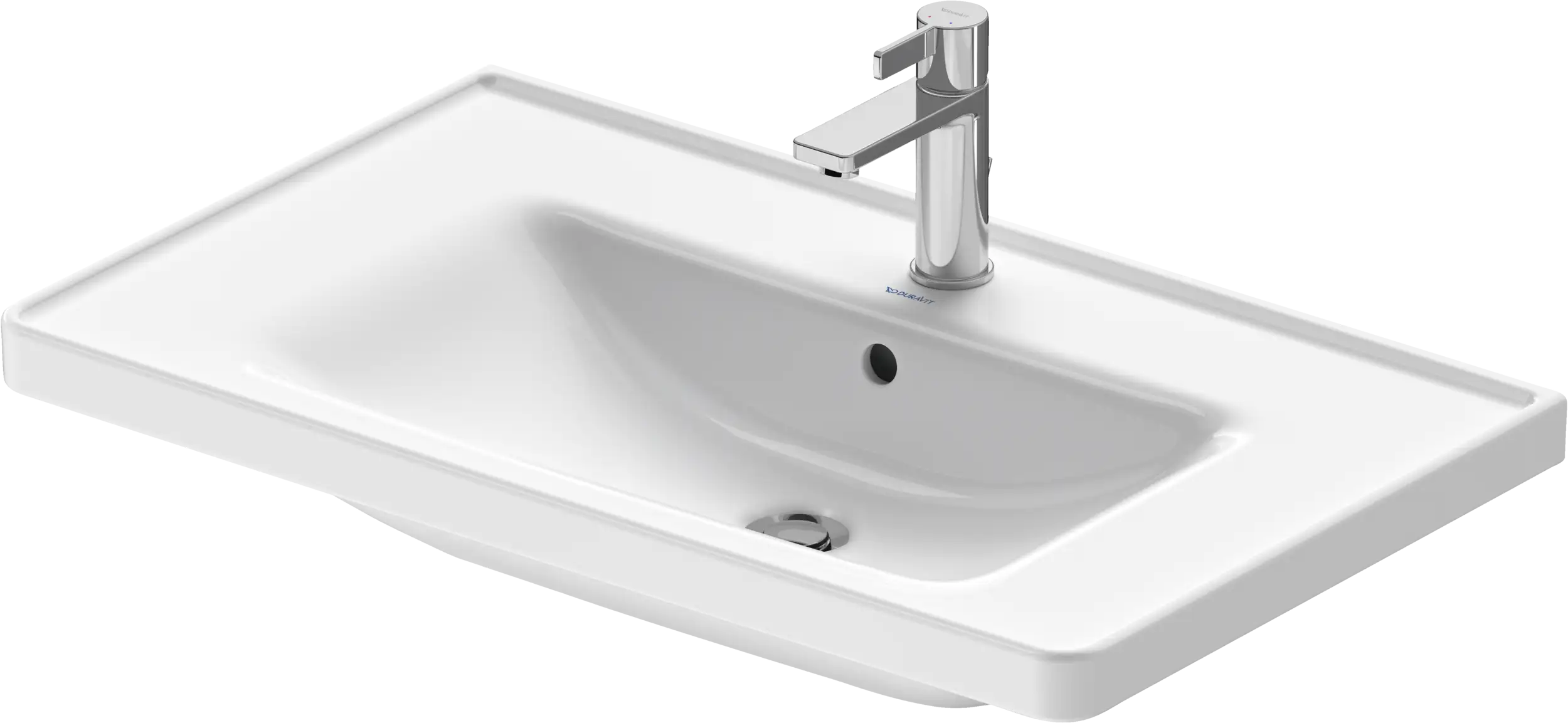 Duravit D-Neo 31 1/2'' Rectangular Wall Mounted Sink in White with Single Faucet Hole and with Overflow