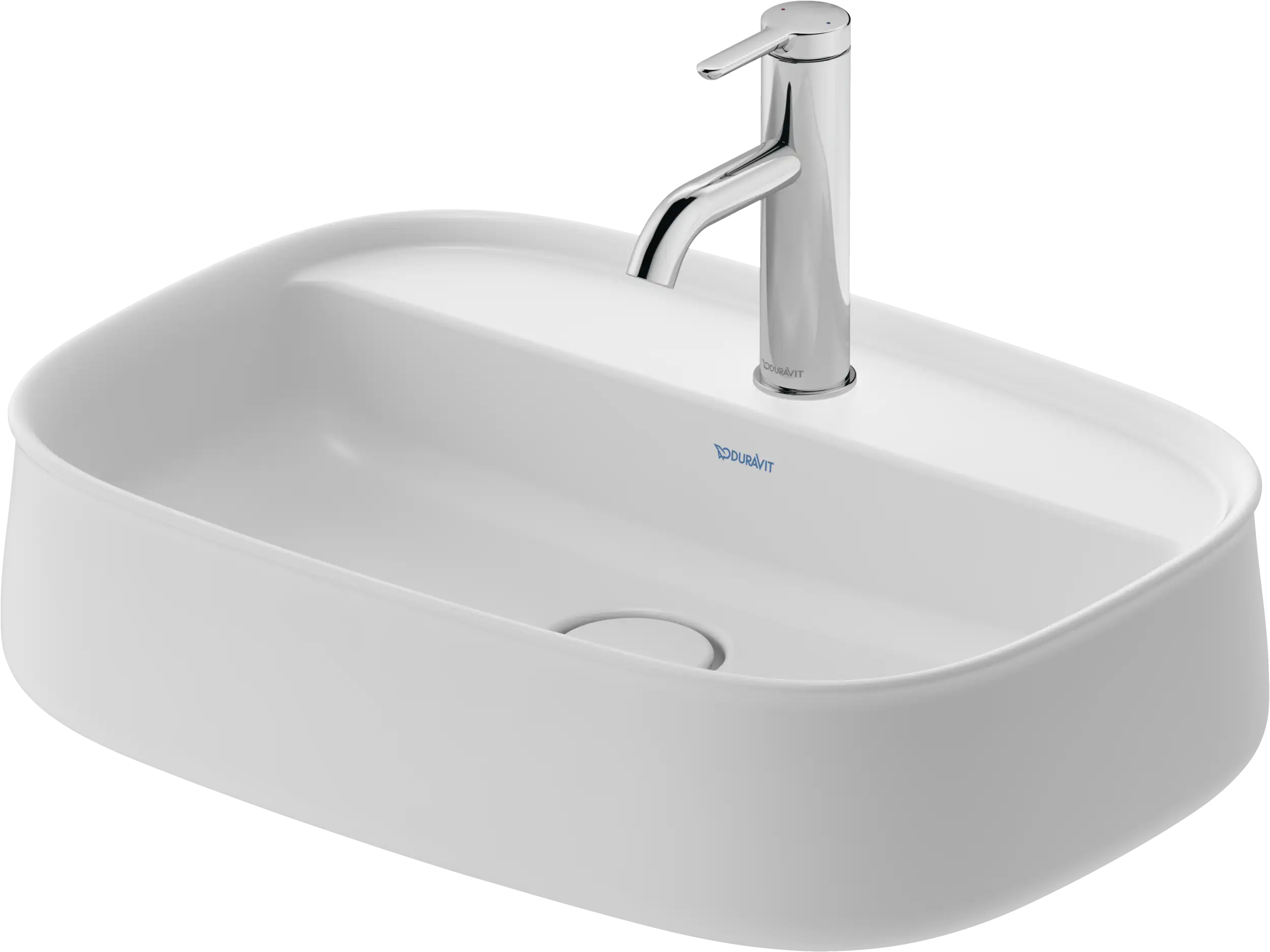Duravit Zencha 21 5/8'' Rectangular Vessel Sink with Single Faucet Hole and