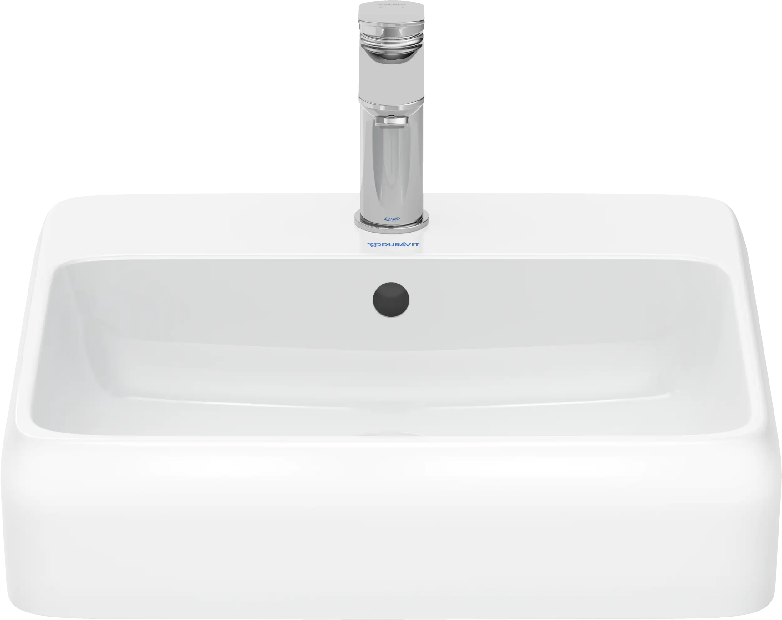 Duravit Qatego 18 1/8'' Rectangular Vessel Sink in White with Single Faucet Hole and with Overflow