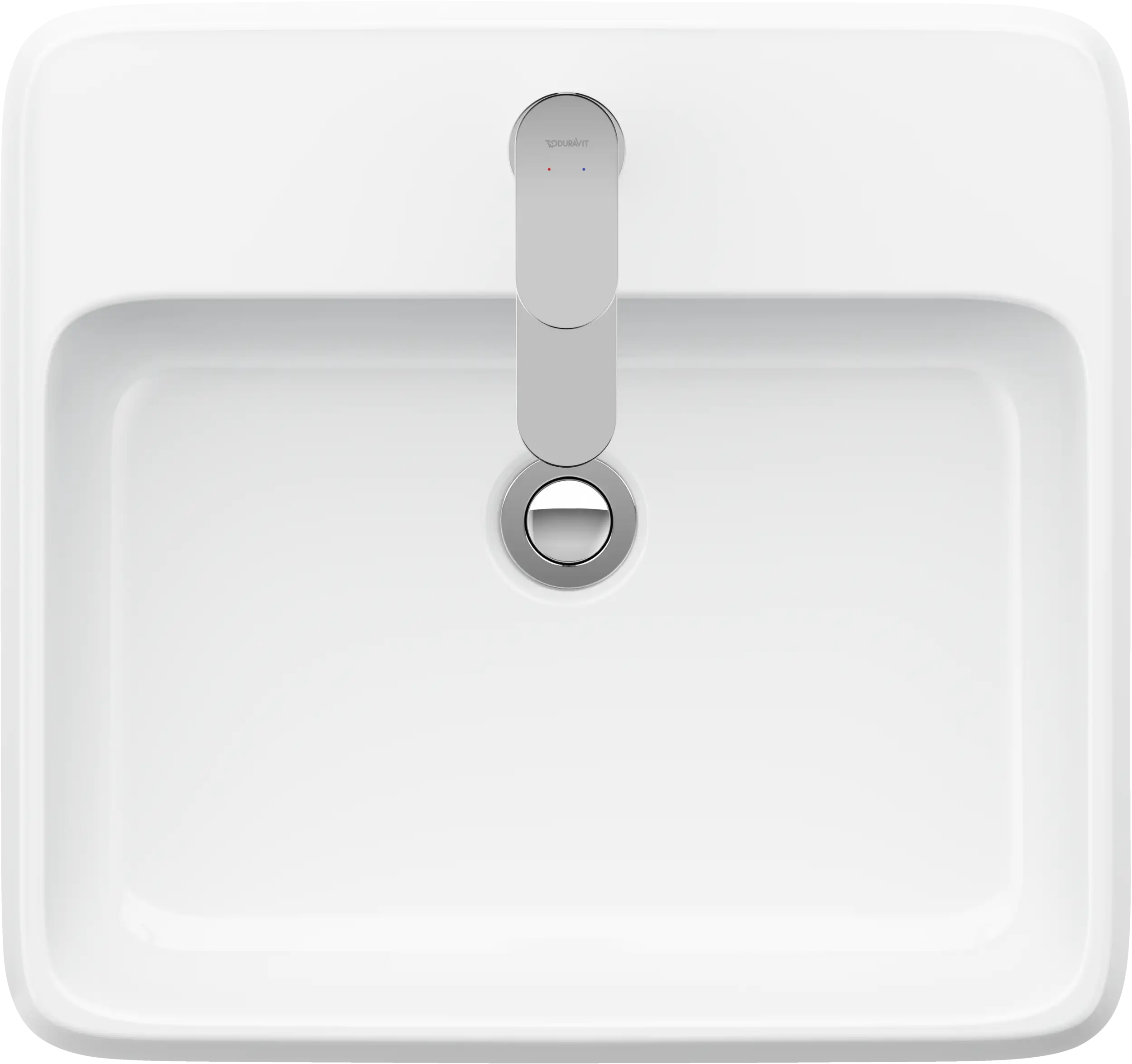 Duravit Qatego 18 1/8'' Rectangular Vessel Sink in White with Single Faucet Hole and with Overflow