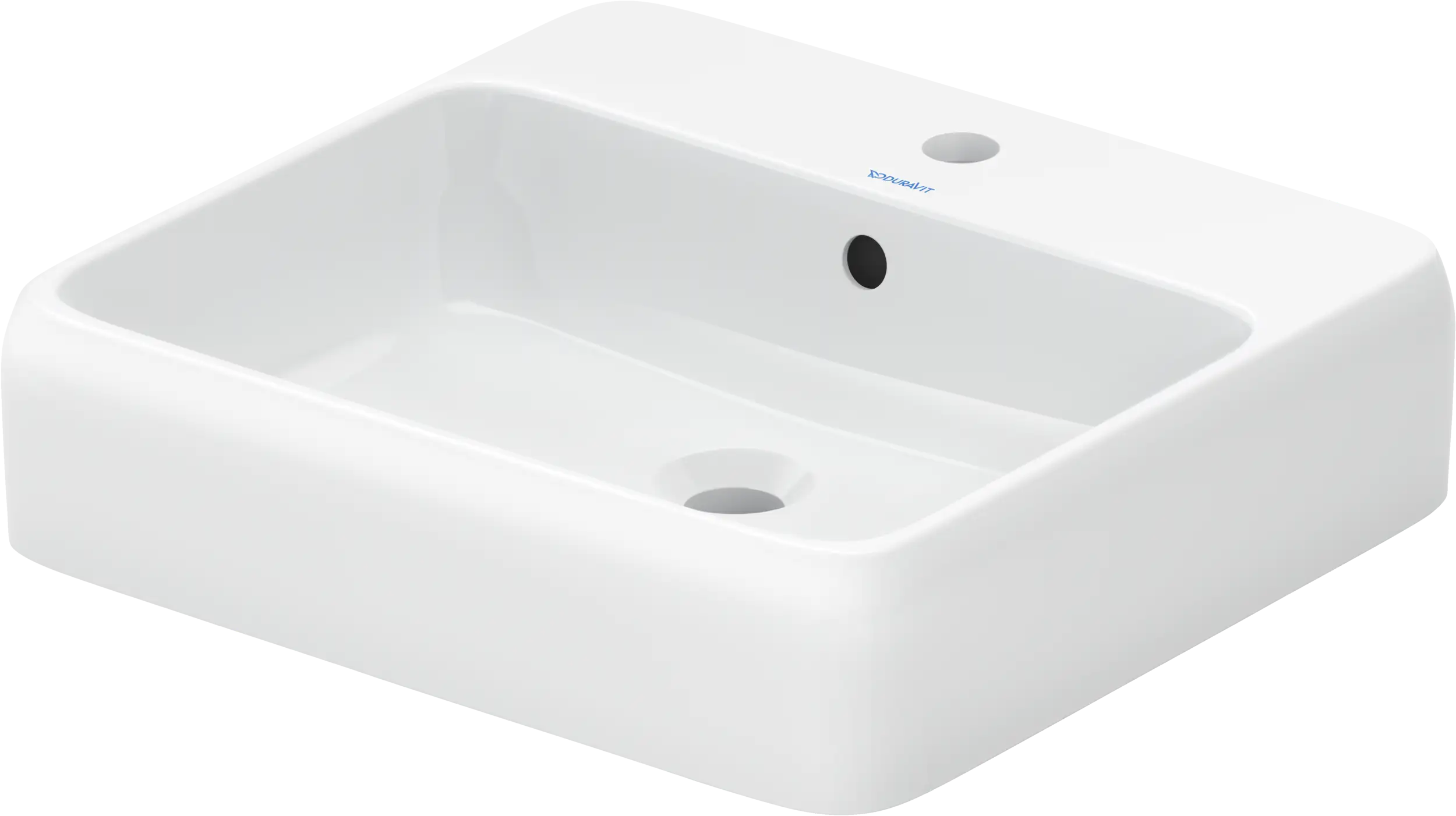 Duravit Qatego 18 1/8'' Rectangular Vessel Sink in White with Single Faucet Hole and with Overflow