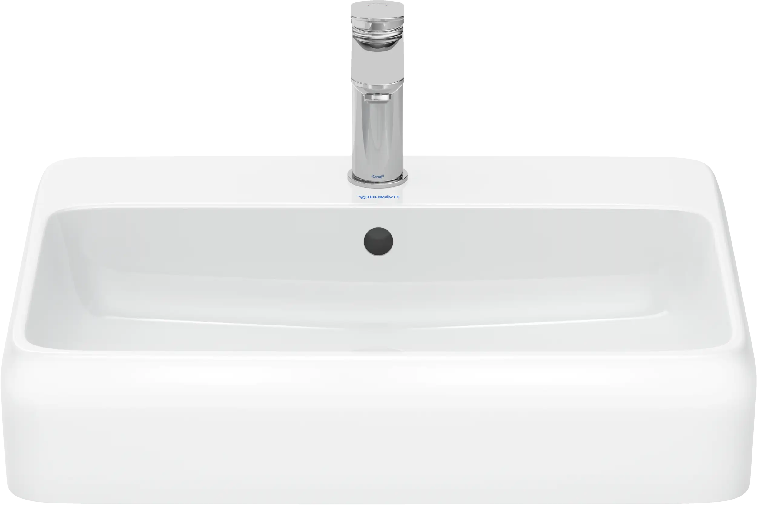 Duravit Qatego 22'' Rectangular Vessel Sink in White with Single Faucet Hole and with Overflow
