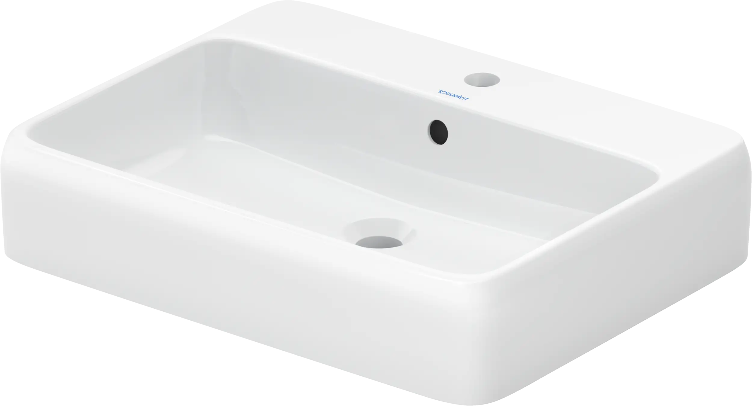 Duravit Qatego 22'' Rectangular Vessel Sink in White with Single Faucet Hole and with Overflow