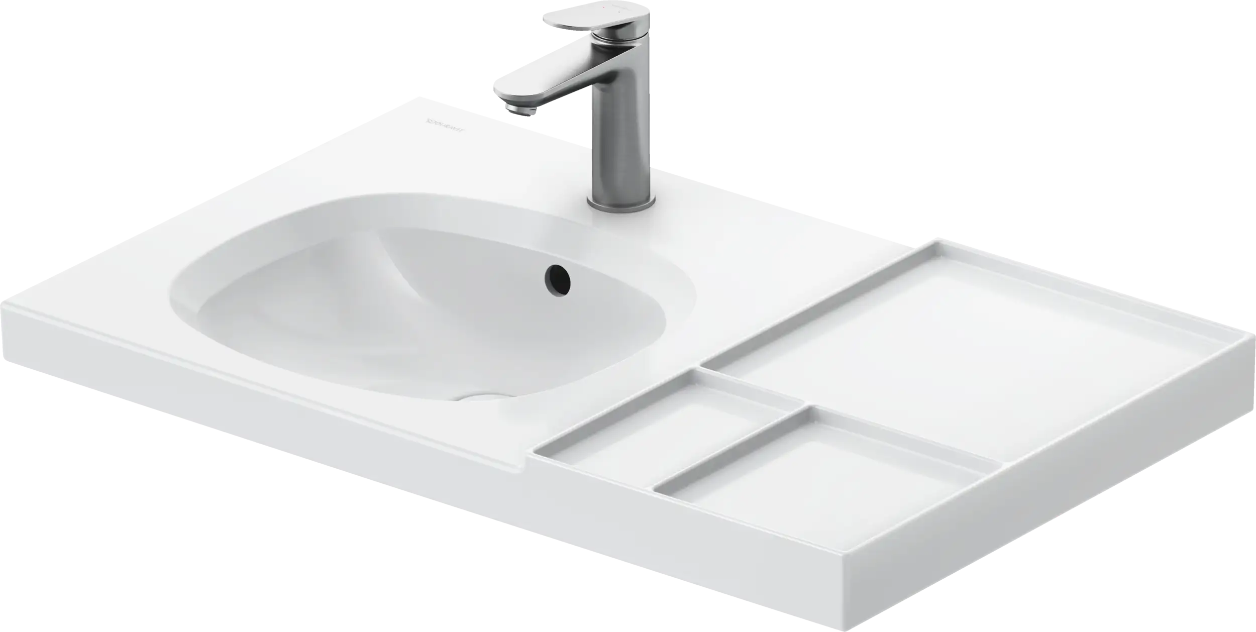 Duravit Aurena 31 3/4'' Rectangular Wall Mounted Sink in White with Single Faucet Hole and with Overflow