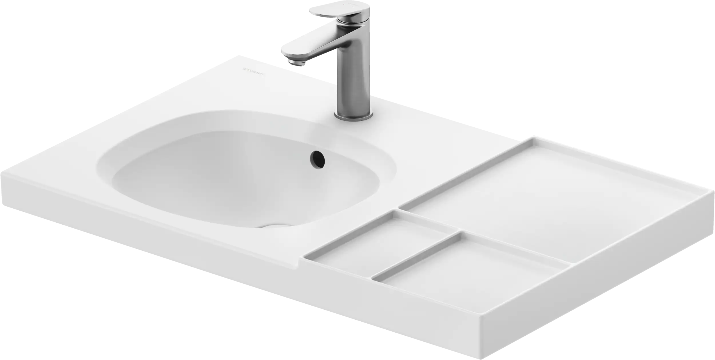 Duravit Aurena 31 3/4'' Rectangular Wall Mounted Sink in White with Single Faucet Hole and with Overflow