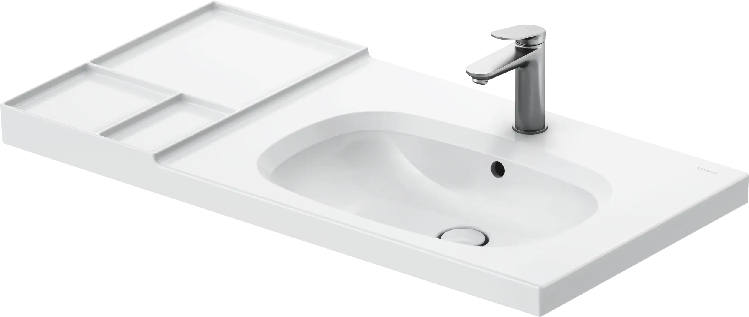 Duravit Aurena 39 3/8'' Rectangular Wall Mounted Sink in White with Single Faucet Hole and with Overflow