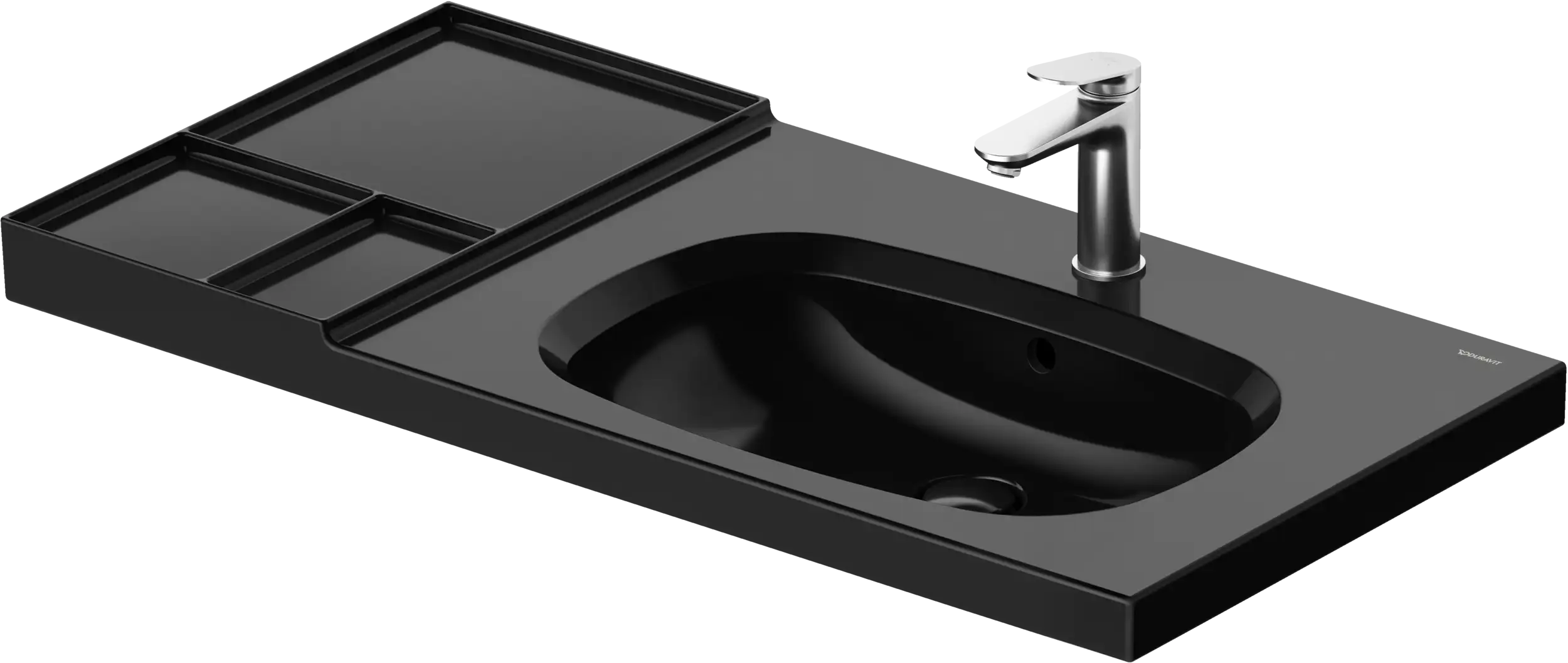 Duravit Aurena 39 3/8'' Rectangular Wall Mounted Sink in White with Single Faucet Hole and with Overflow