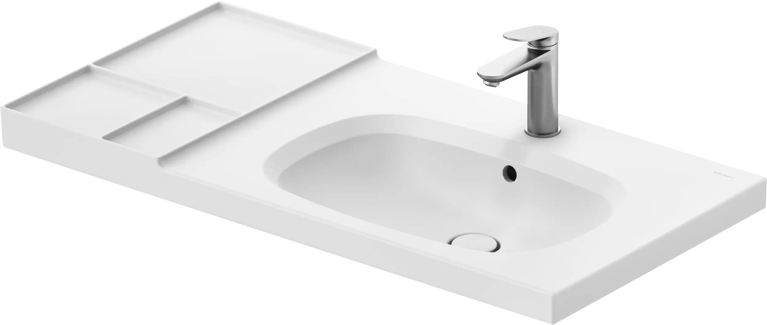 Duravit Aurena 39 3/8'' Rectangular Wall Mounted Sink in White with Single Faucet Hole and with Overflow
