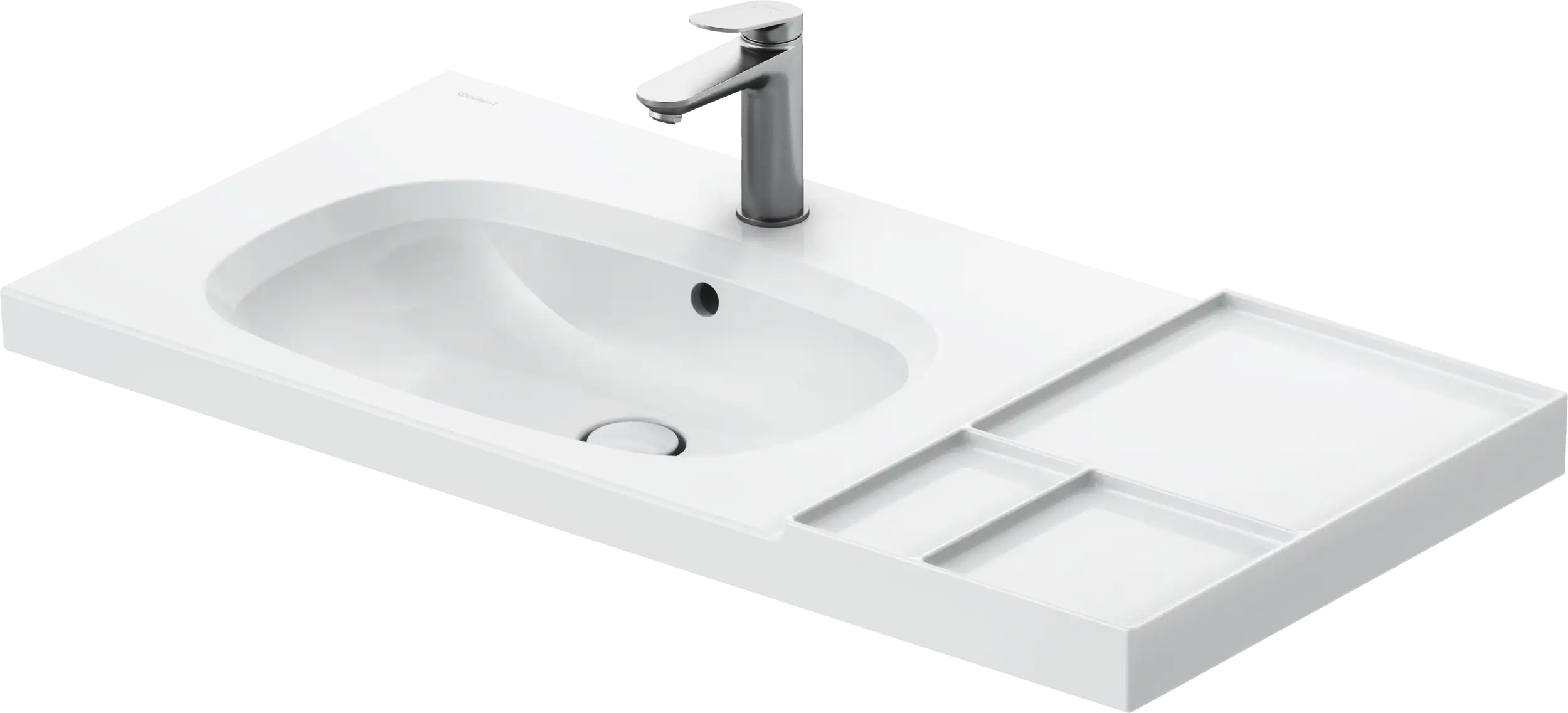 Duravit Aurena 39 3/8'' Rectangular Wall Mounted Sink in White with Single Faucet Hole and with Overflow