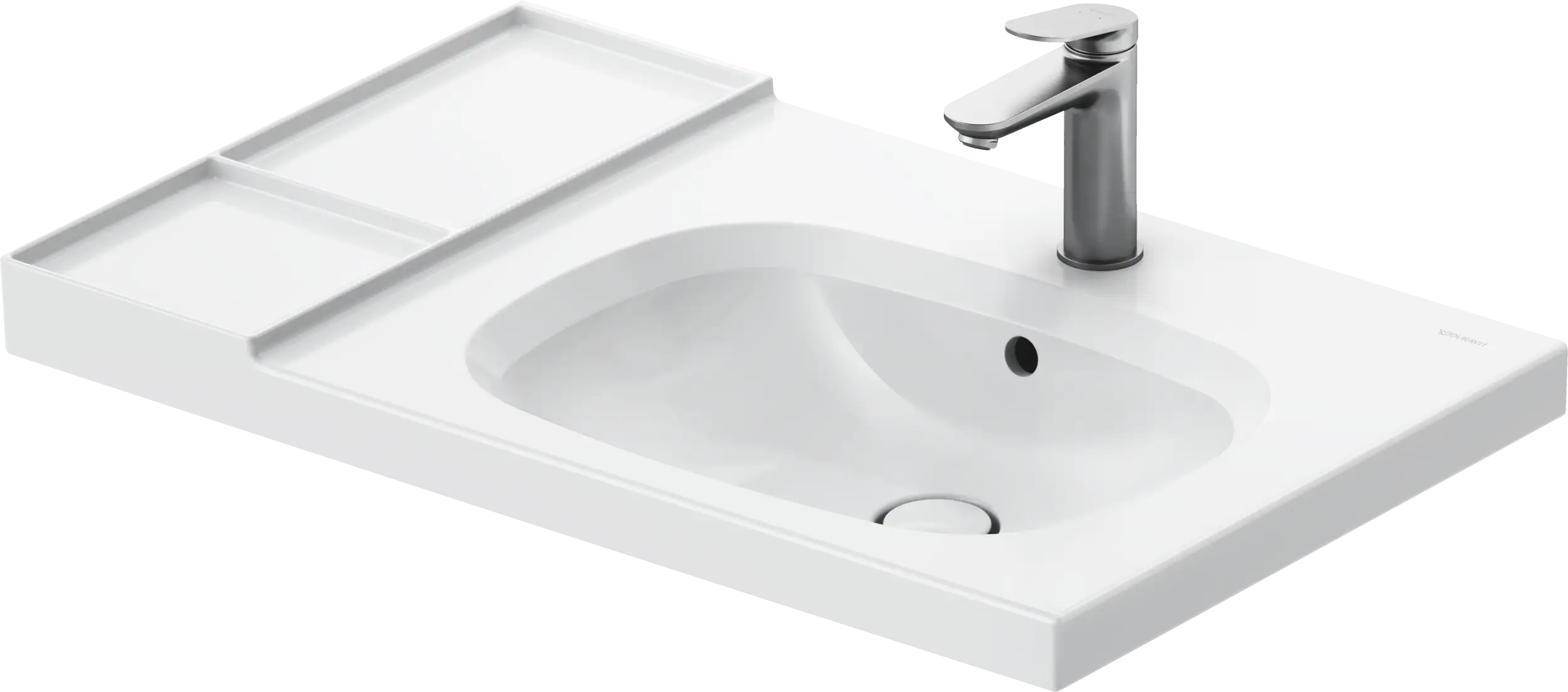 Duravit Aurena 31 3/4'' Rectangular Wall Mounted Sink in White with Single Faucet Hole and with Overflow