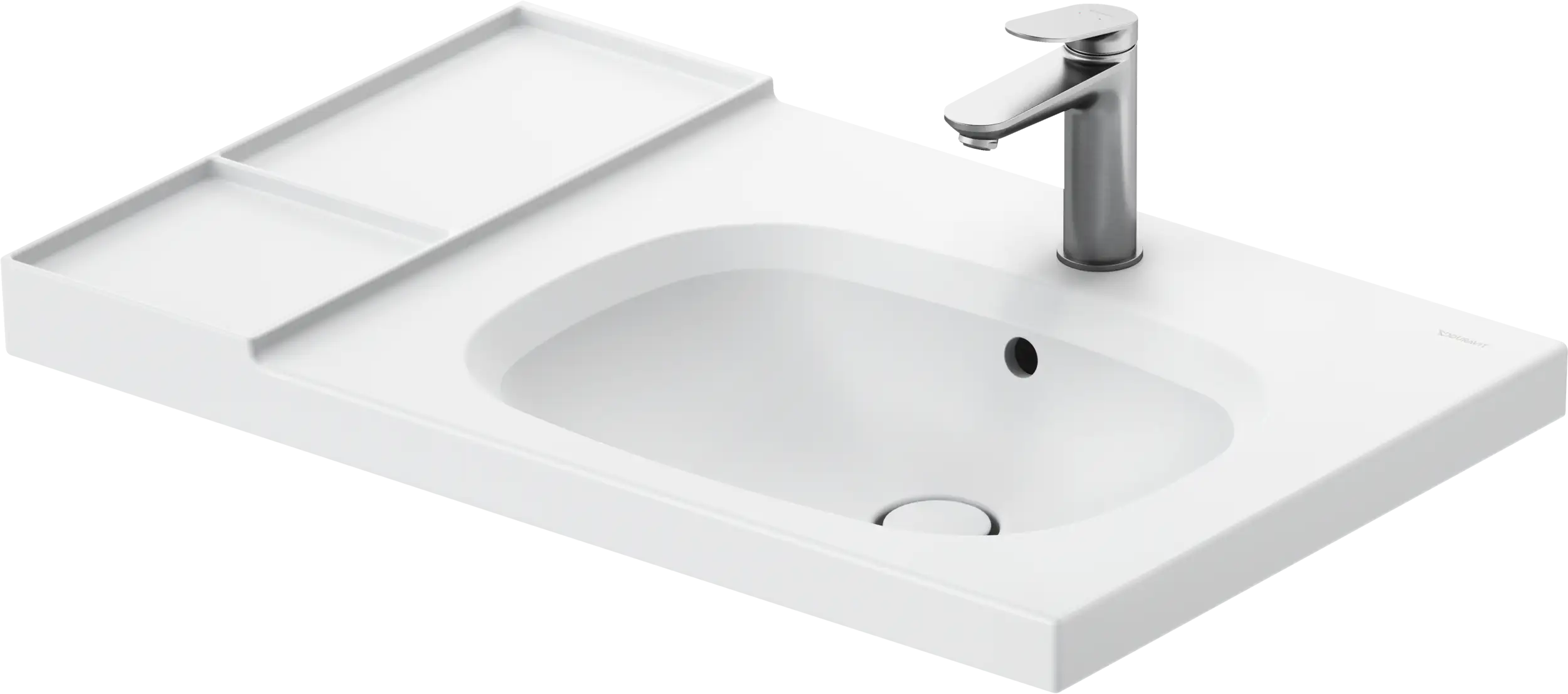 Duravit Aurena 31 3/4'' Rectangular Wall Mounted Sink in White with Single Faucet Hole and with Overflow