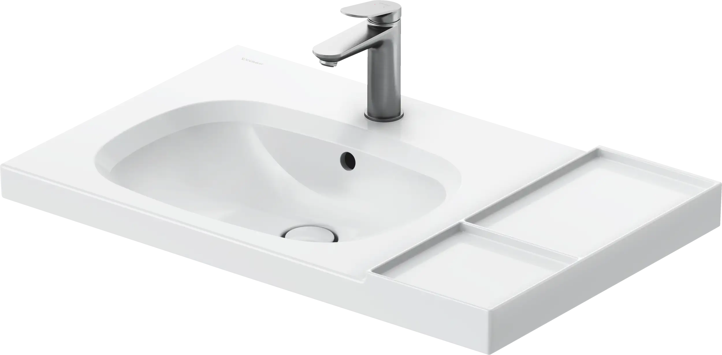 Duravit Aurena 31 3/4'' Rectangular Wall Mounted Sink in White with Single Faucet Hole and with Overflow