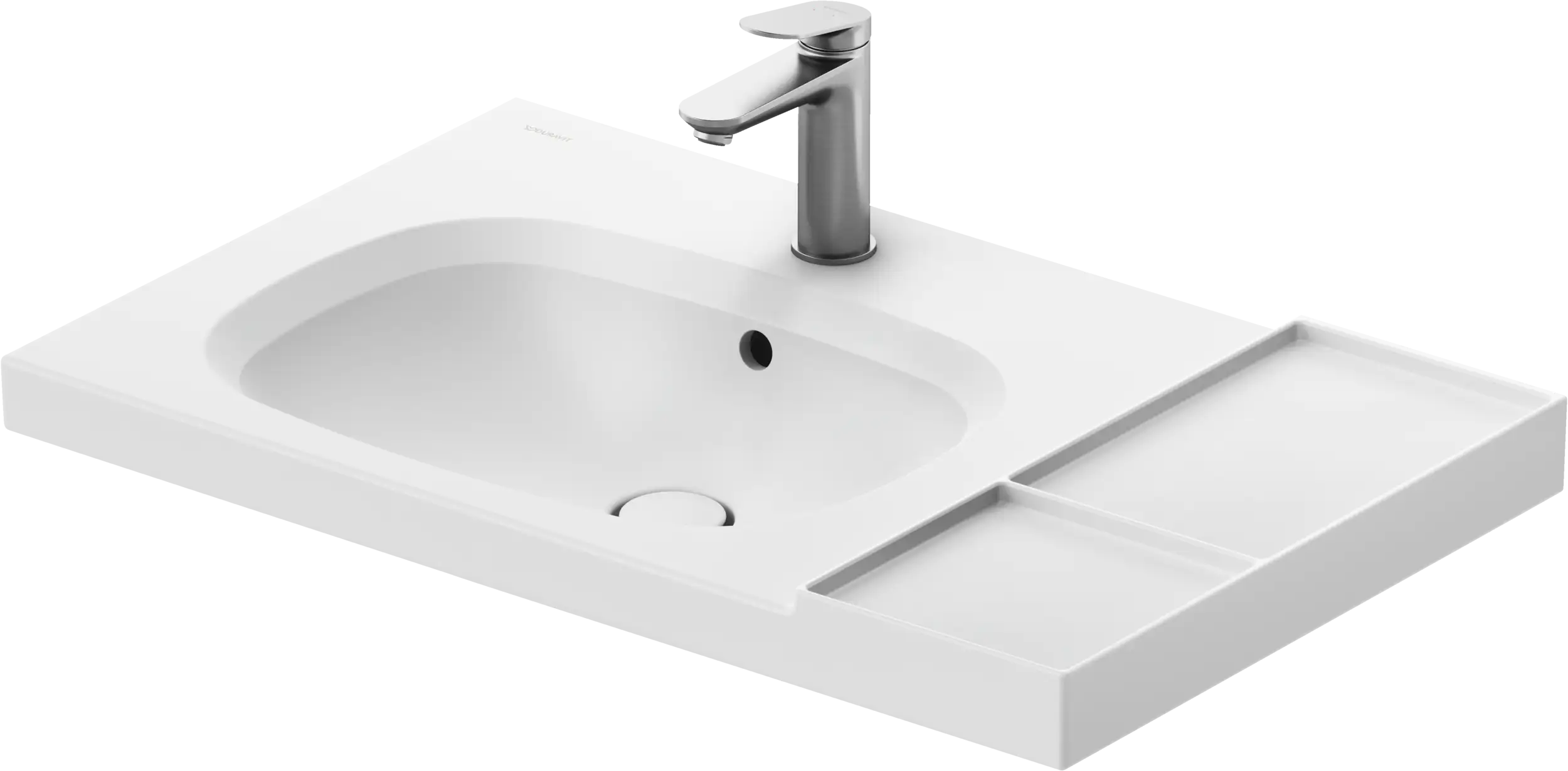 Duravit Aurena 31 3/4'' Rectangular Wall Mounted Sink in White with Single Faucet Hole and with Overflow