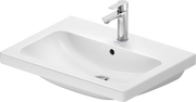 D-Code 25 5/8'' Round Wall Mounted Sink in White with Single Faucet Hole and with Overflow