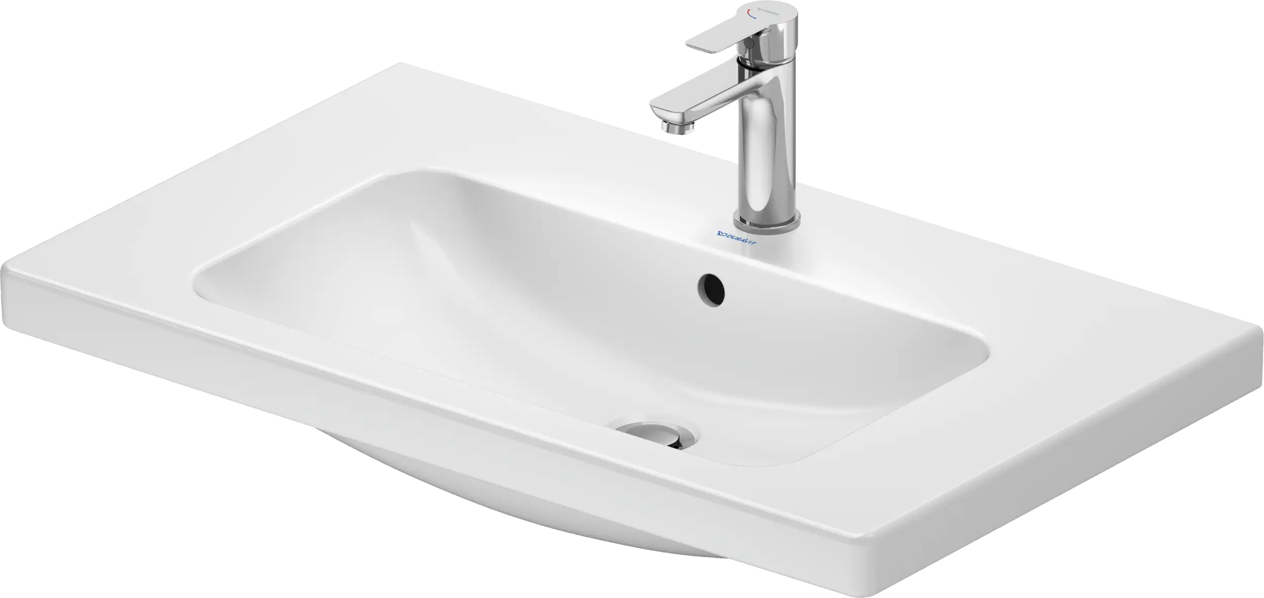 D-Code 31 1/2'' Round Wall Mounted Sink in White with Single Faucet Hole and with Overflow