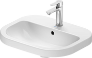 Duravit D-Code 17 3/8'' Round Drop In Sink in White with Single Faucet Hole and Overflow