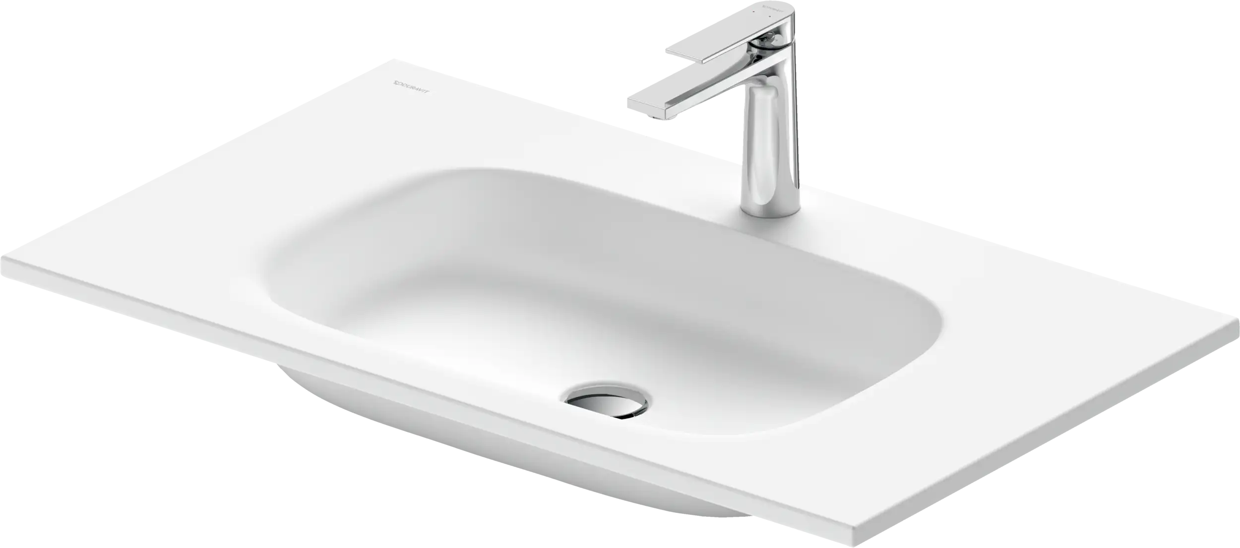 Duravit Sivida 32 1/4'' Rectangular Drop In Sink in Satin Matte White with Single Faucet Hole