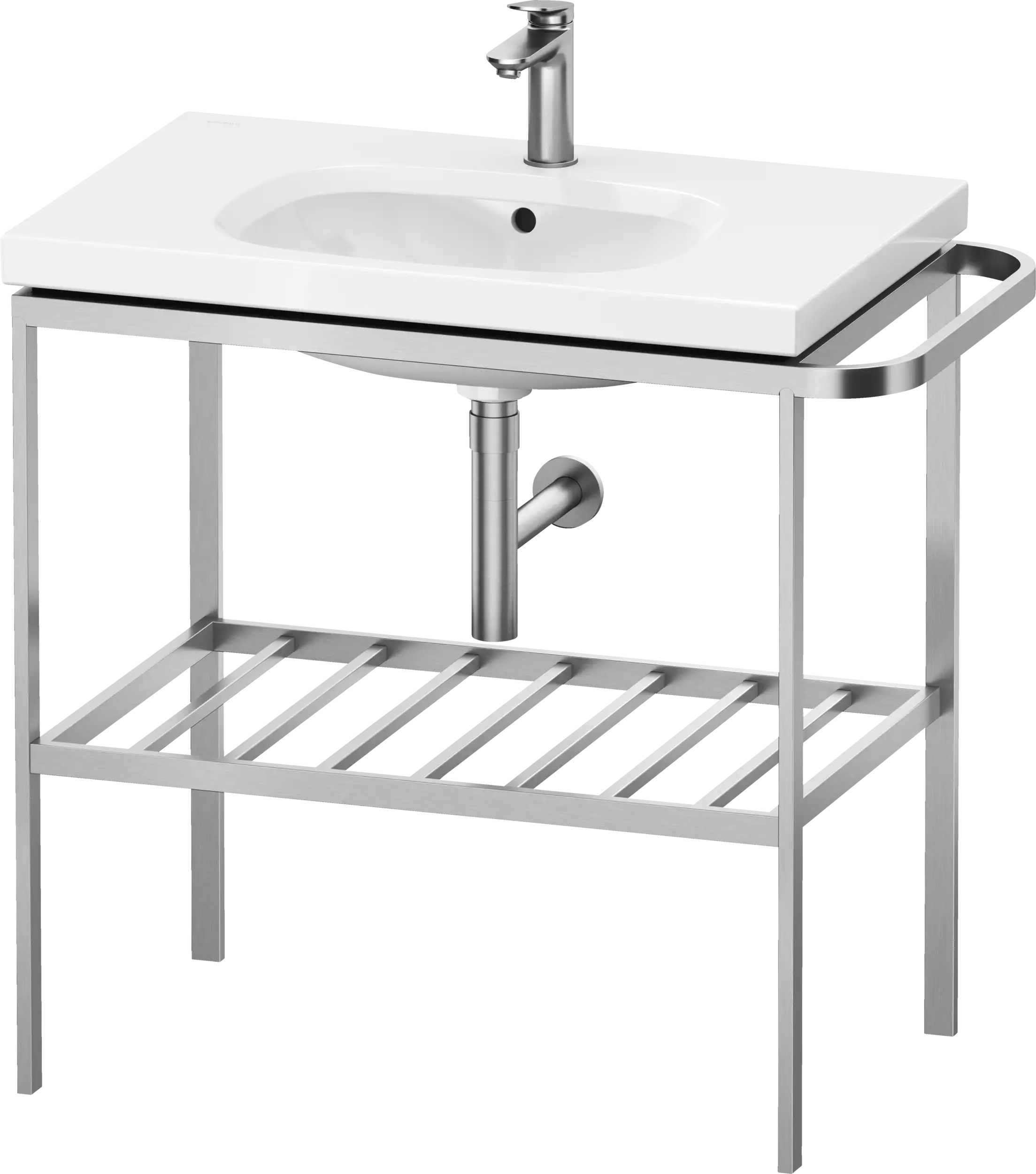 Duravit Aurena 30 7/8'' x 31 5/8'' Console in Brushed Stainless Steel
