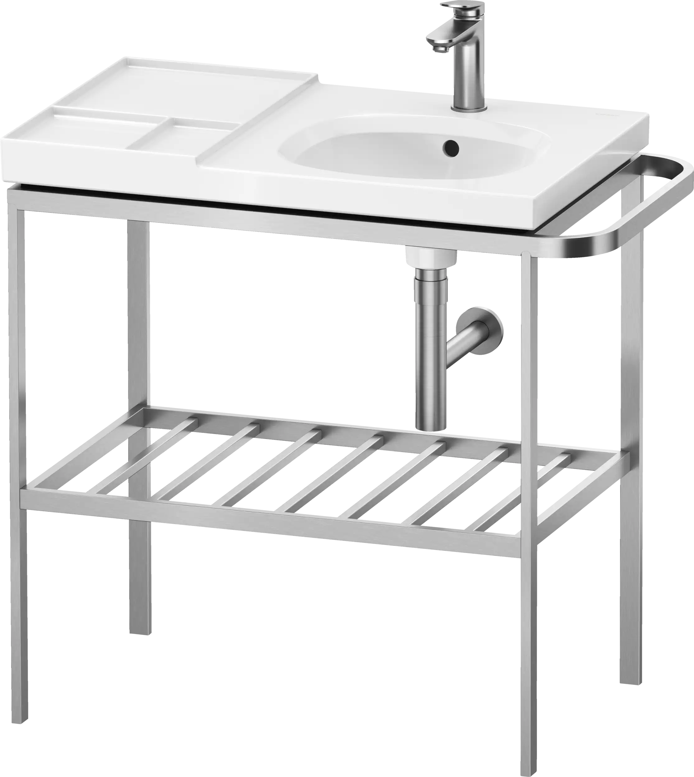 Duravit Aurena 30 7/8'' x 31 5/8'' Console in Brushed Stainless Steel