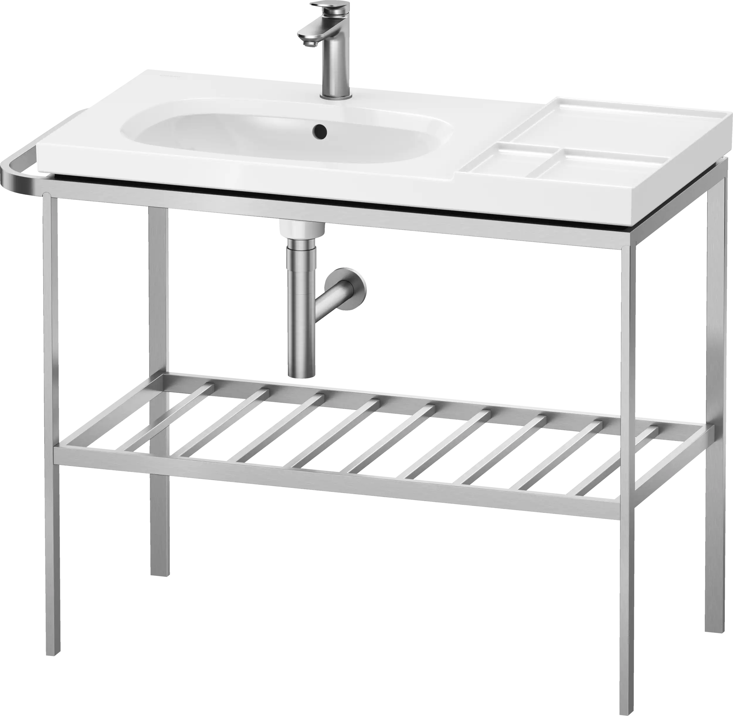 Duravit Aurena 38 3/4'' x 31 5/8'' Console in Brushed Stainless Steel