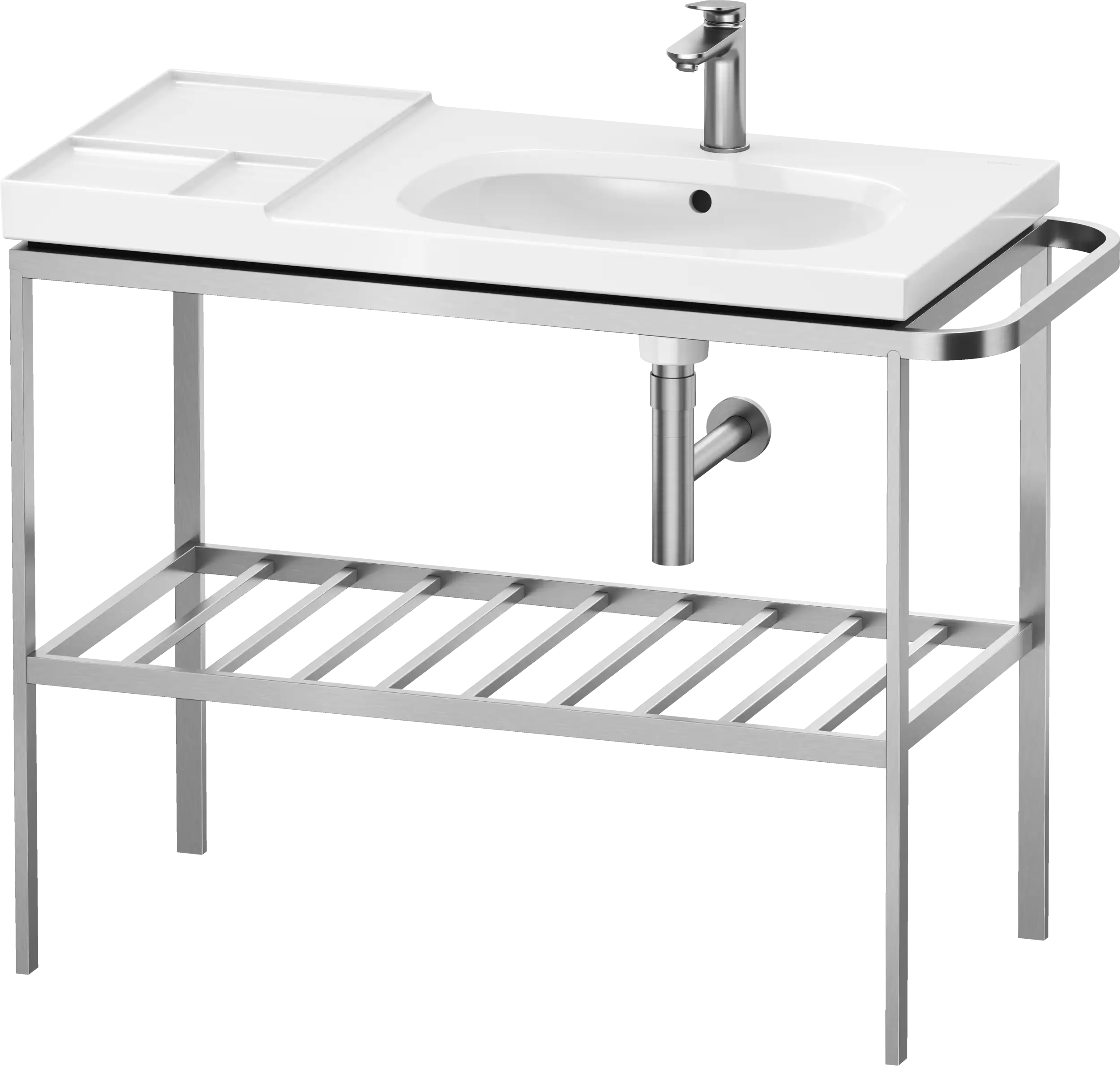 Duravit Aurena 38 3/4'' x 31 5/8'' Console in Brushed Stainless Steel