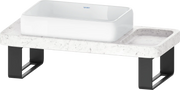 Duravit Qatego 39 3/8'' Console Sink in White and Cararra Marble, with Overflow, Support Brackets Included