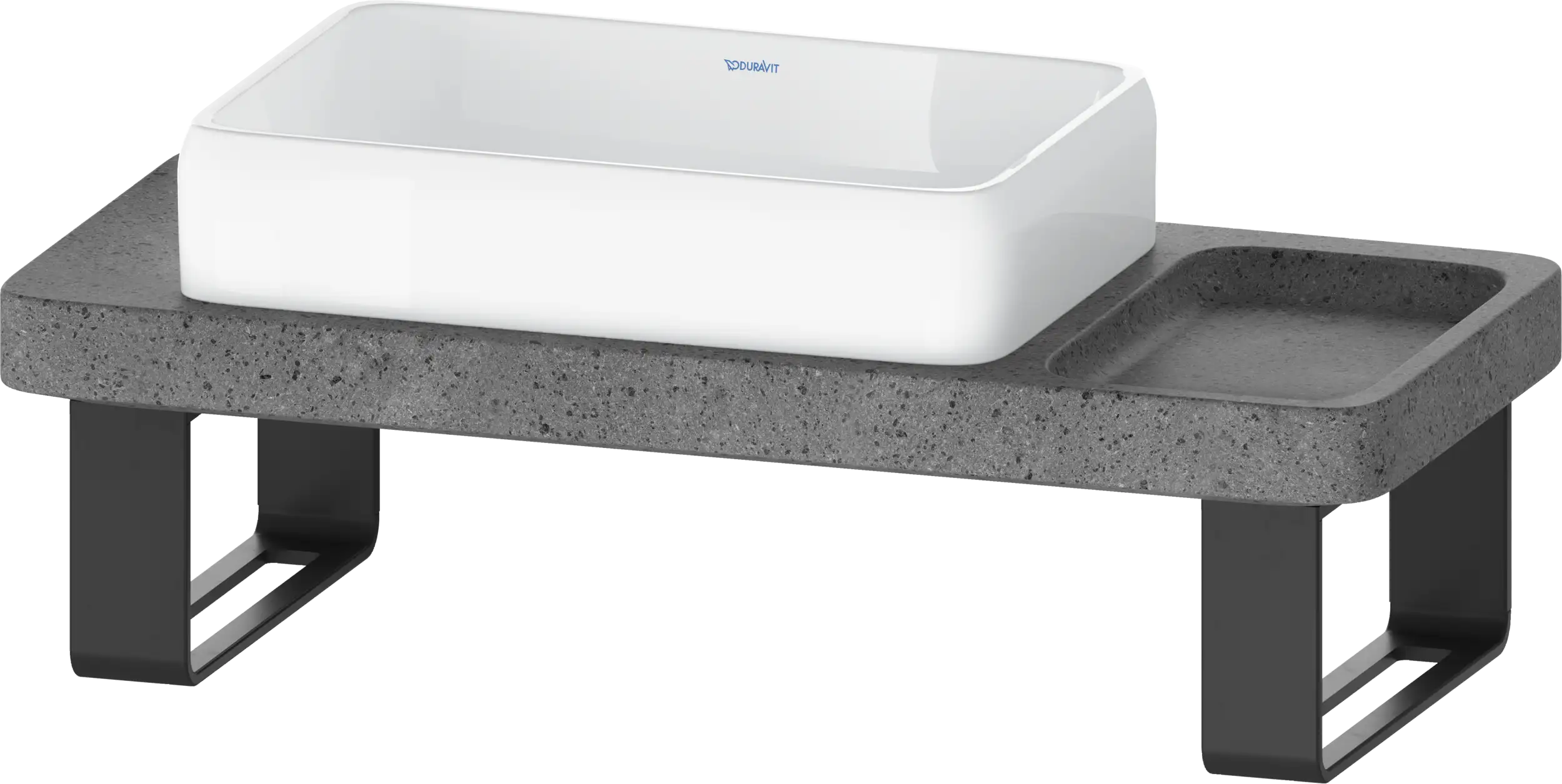 Duravit Qatego 39 3/8'' Console Sink in White and Lavica Stone, with Overflow, Support Brackets Included