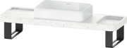 Duravit Qatego 55 1/8'' Console Sink in White and Cararra Marble, with Overflow, Support Brackets Included