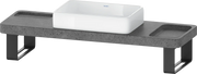 Duravit Qatego 55 1/8'' Console Sink in White and Lavica Stone, with Overflow, Support Brackets Included