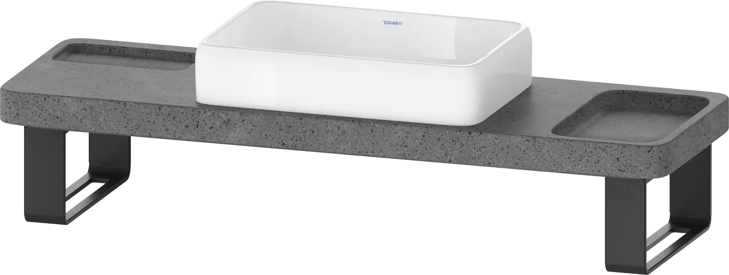 Duravit Qatego 55 1/8'' Console Sink in White and Lavica Stone, with Overflow, Support Brackets Included