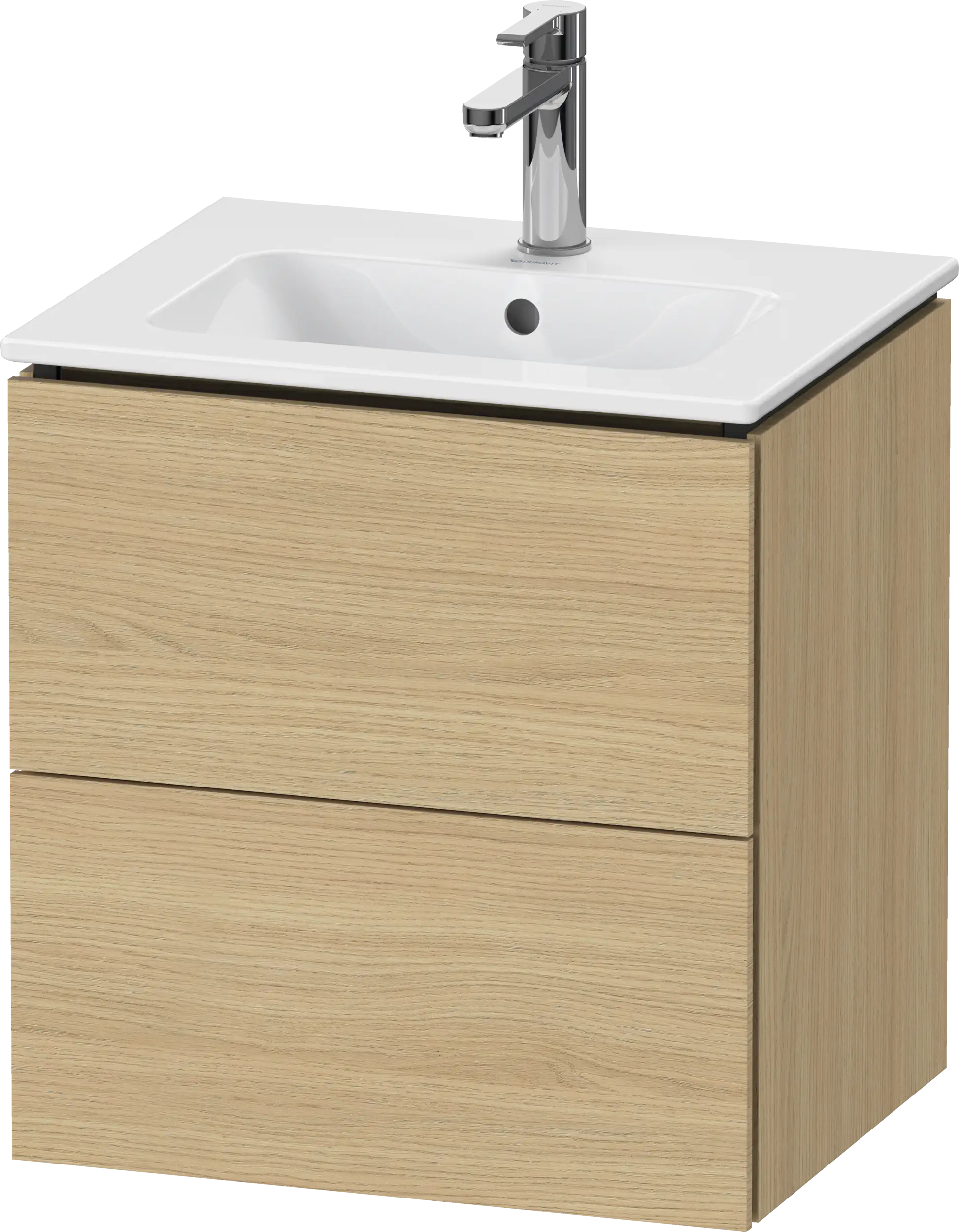 Duravit L-Cube 20 1/2'' Wall Mount Two Drawer Single Vanity Cabinet, Sink Sold Separately