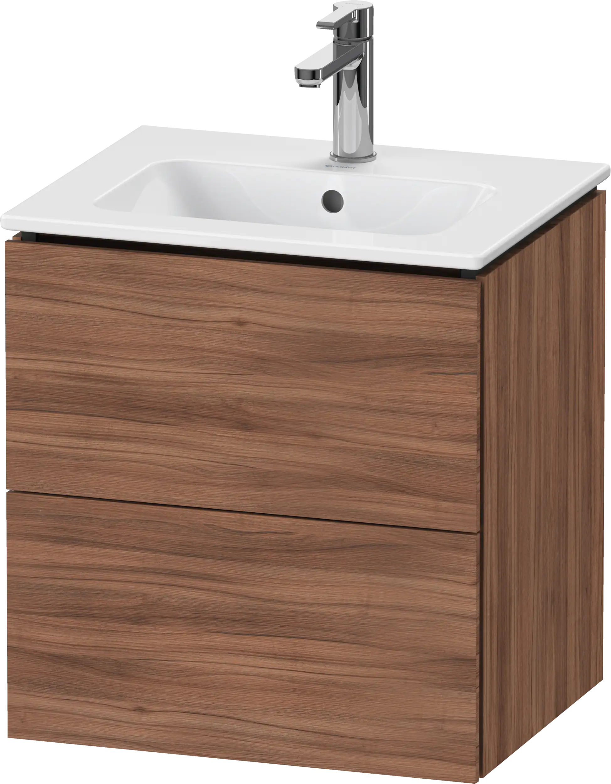 Duravit L-Cube 20 1/2'' Wall Mount Two Drawer Single Vanity Cabinet, Sink Sold Separately