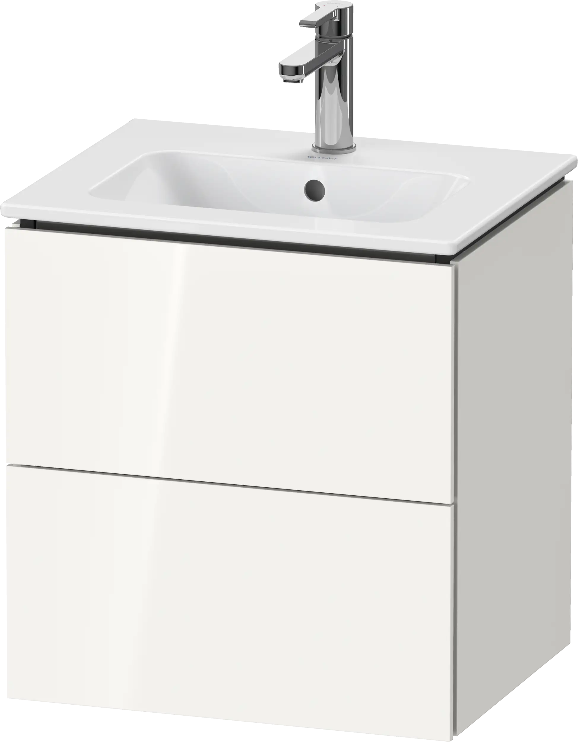 Duravit L-Cube 20 1/2'' Wall Mount Two Drawer Single Vanity Cabinet, Sink Sold Separately
