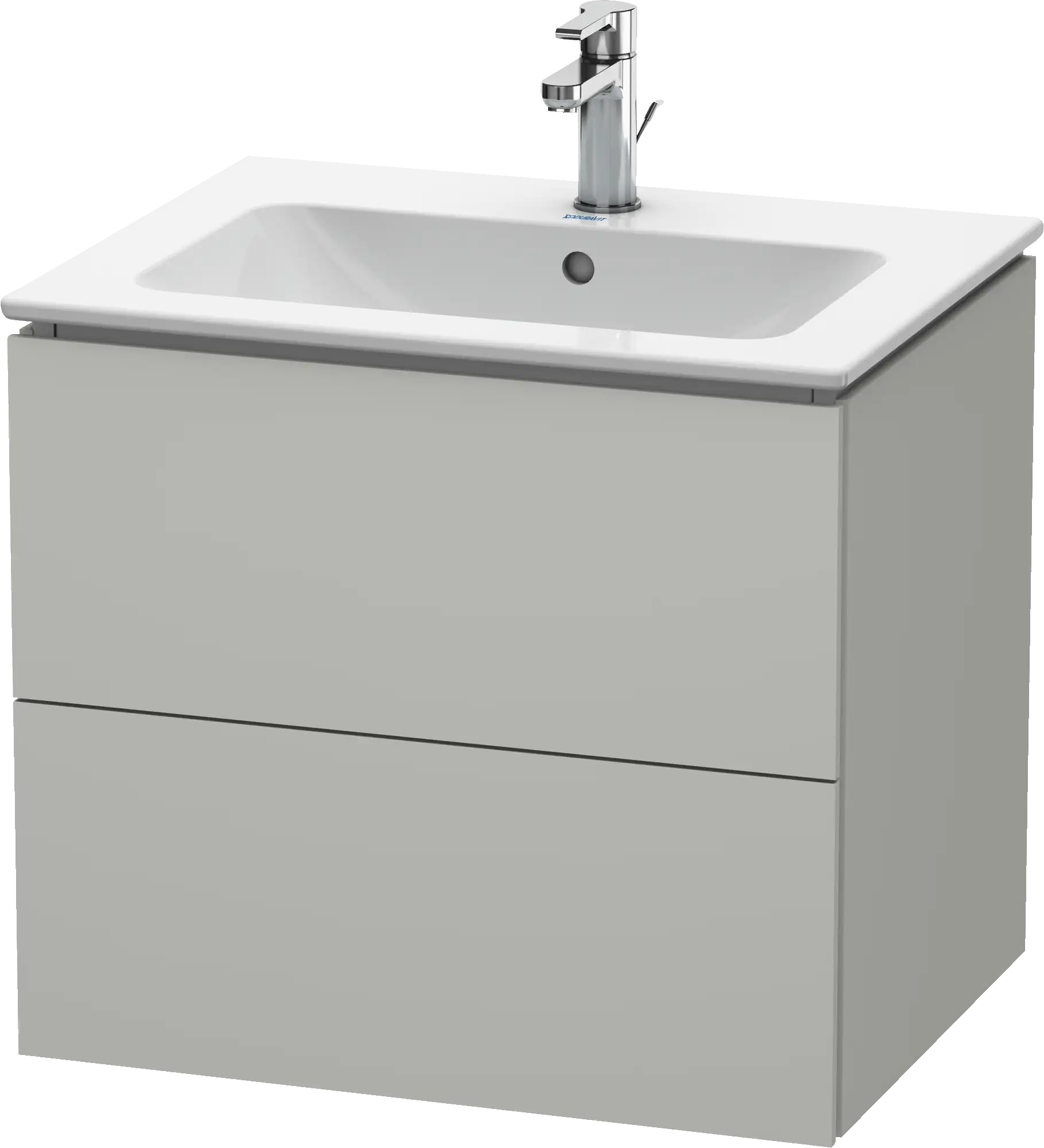 Duravit L-Cube 24 3/8'' Wall Mount Two Drawer Single Vanity Cabinet, Sink Sold Separately