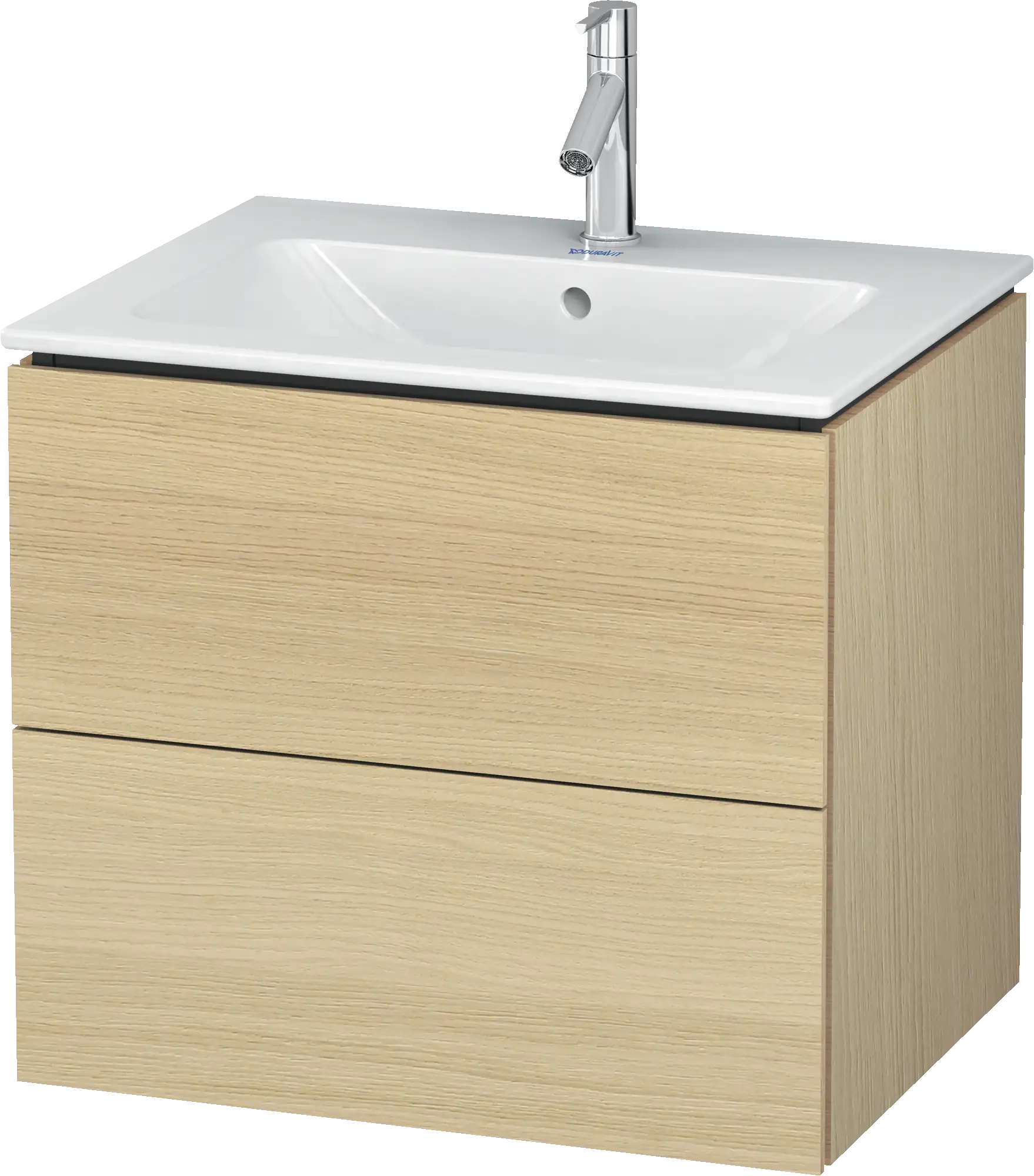 Duravit L-Cube 24 3/8'' Wall Mount Two Drawer Single Vanity Cabinet, Sink Sold Separately