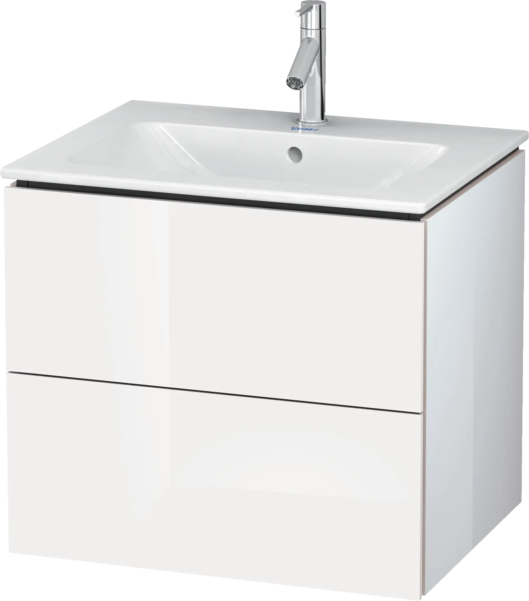 Duravit L-Cube 24 3/8'' Wall Mount Two Drawer Single Vanity Cabinet, Sink Sold Separately