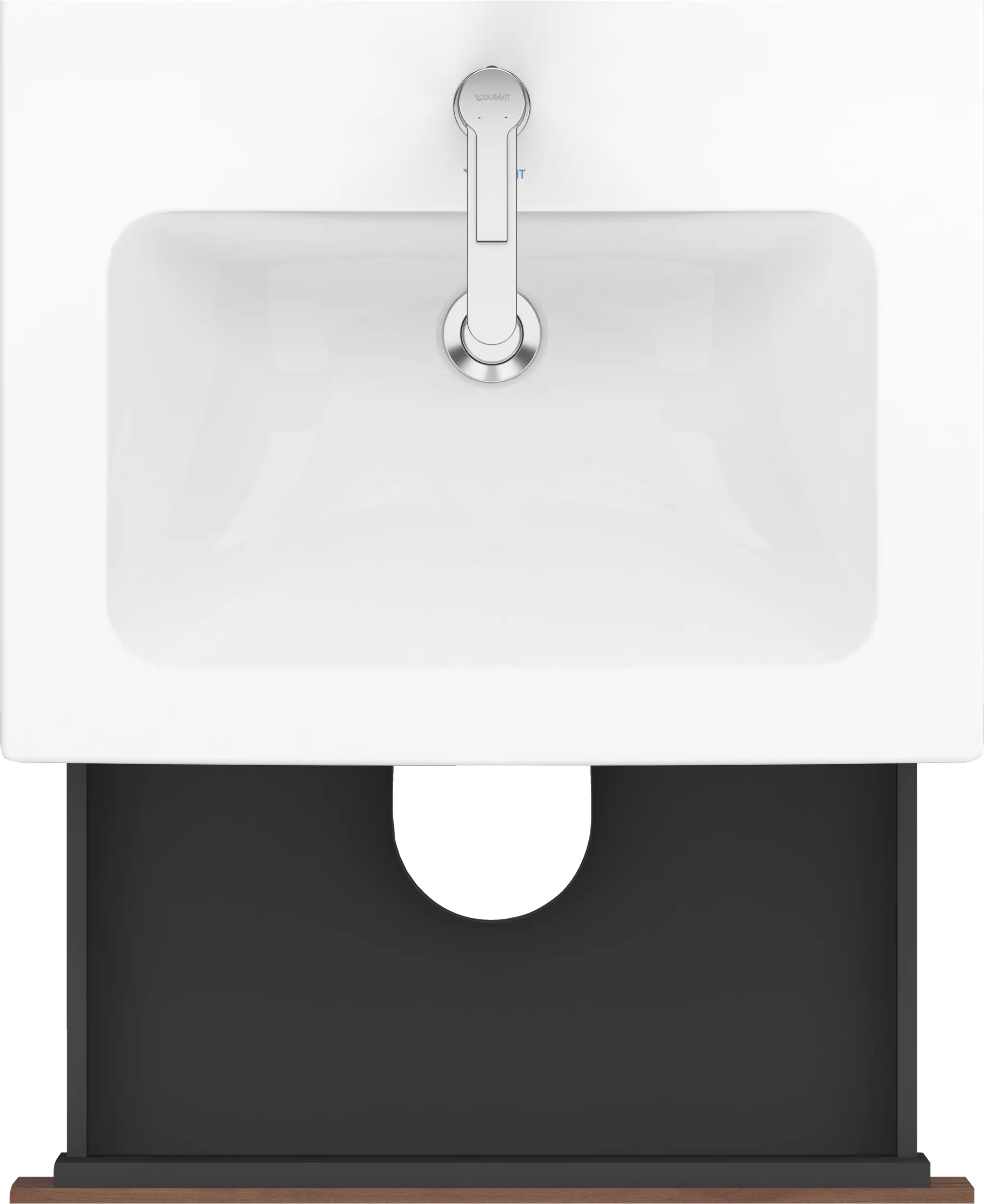 Duravit L-Cube 32 1/4'' Wall Mount Two Drawer Single Vanity Cabinet, Sink Sold Separately