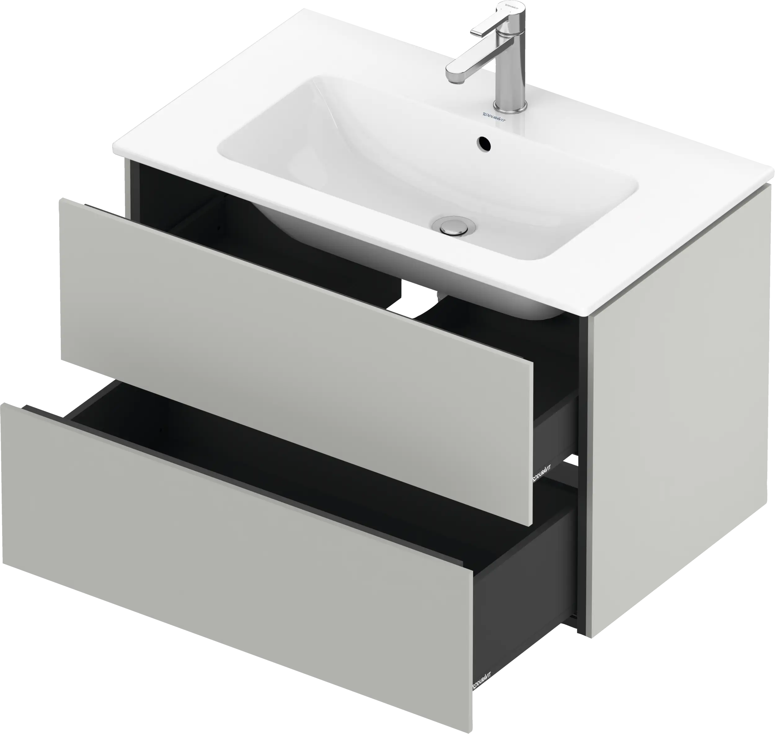 Duravit L-Cube 32 1/4'' Wall Mount Two Drawer Single Vanity Cabinet, Sink Sold Separately