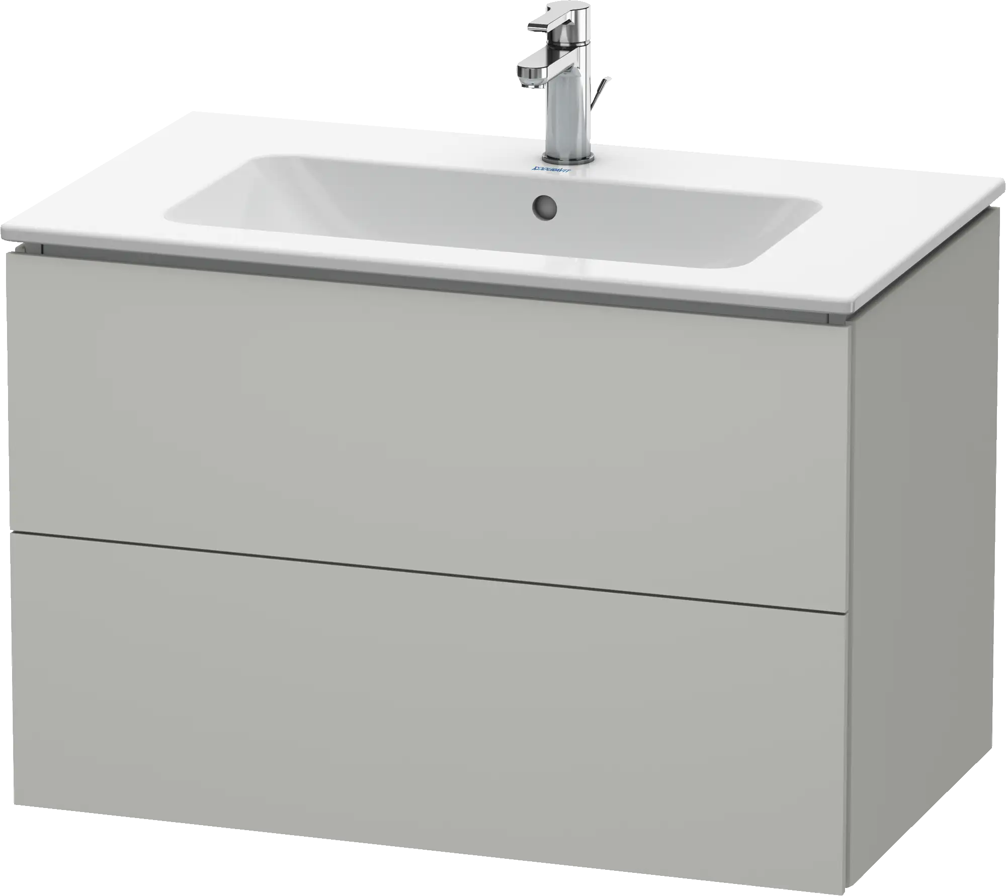 Duravit L-Cube 32 1/4'' Wall Mount Two Drawer Single Vanity Cabinet, Sink Sold Separately