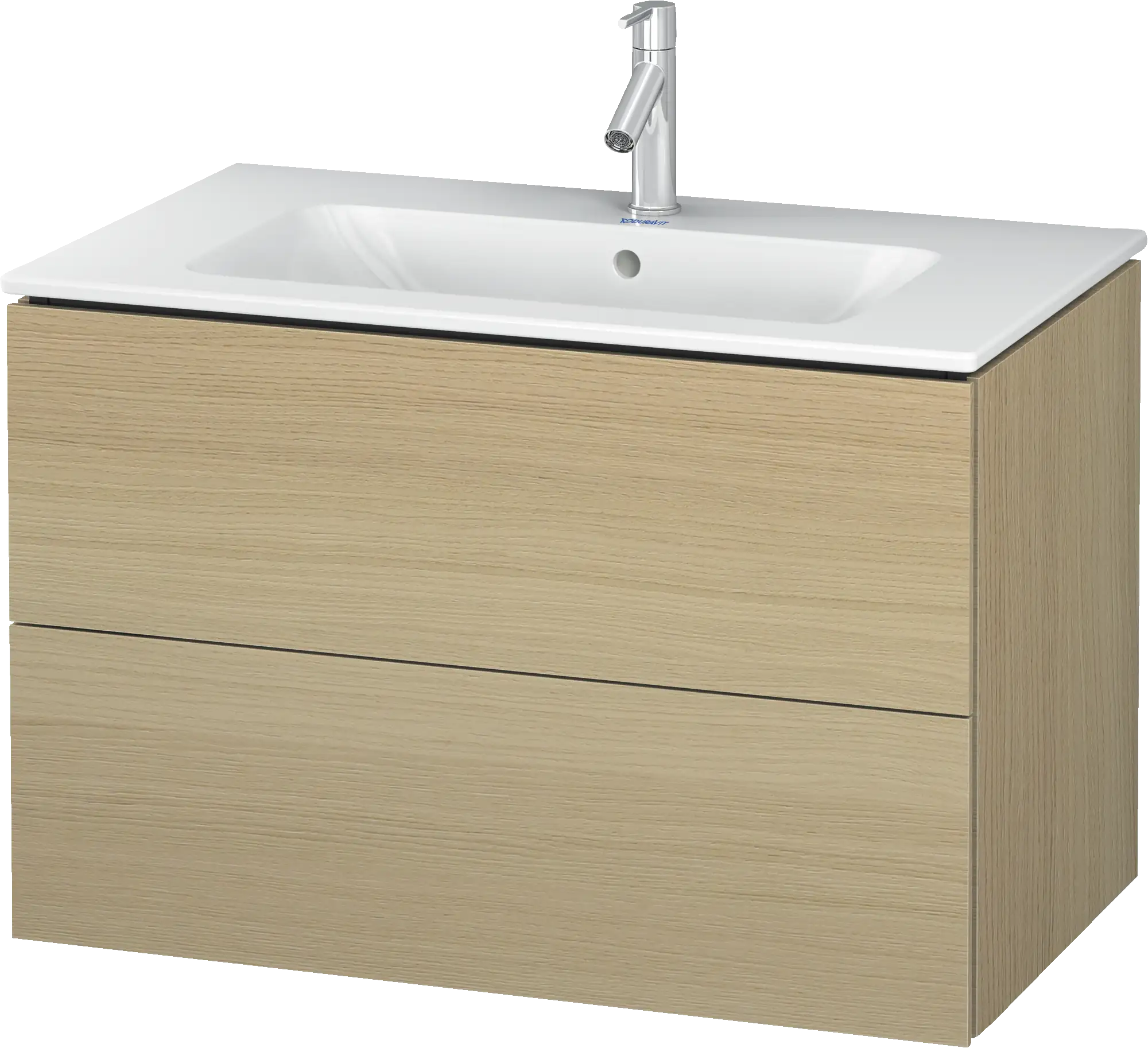 Duravit L-Cube 32 1/4'' Wall Mount Two Drawer Single Vanity Cabinet, Sink Sold Separately