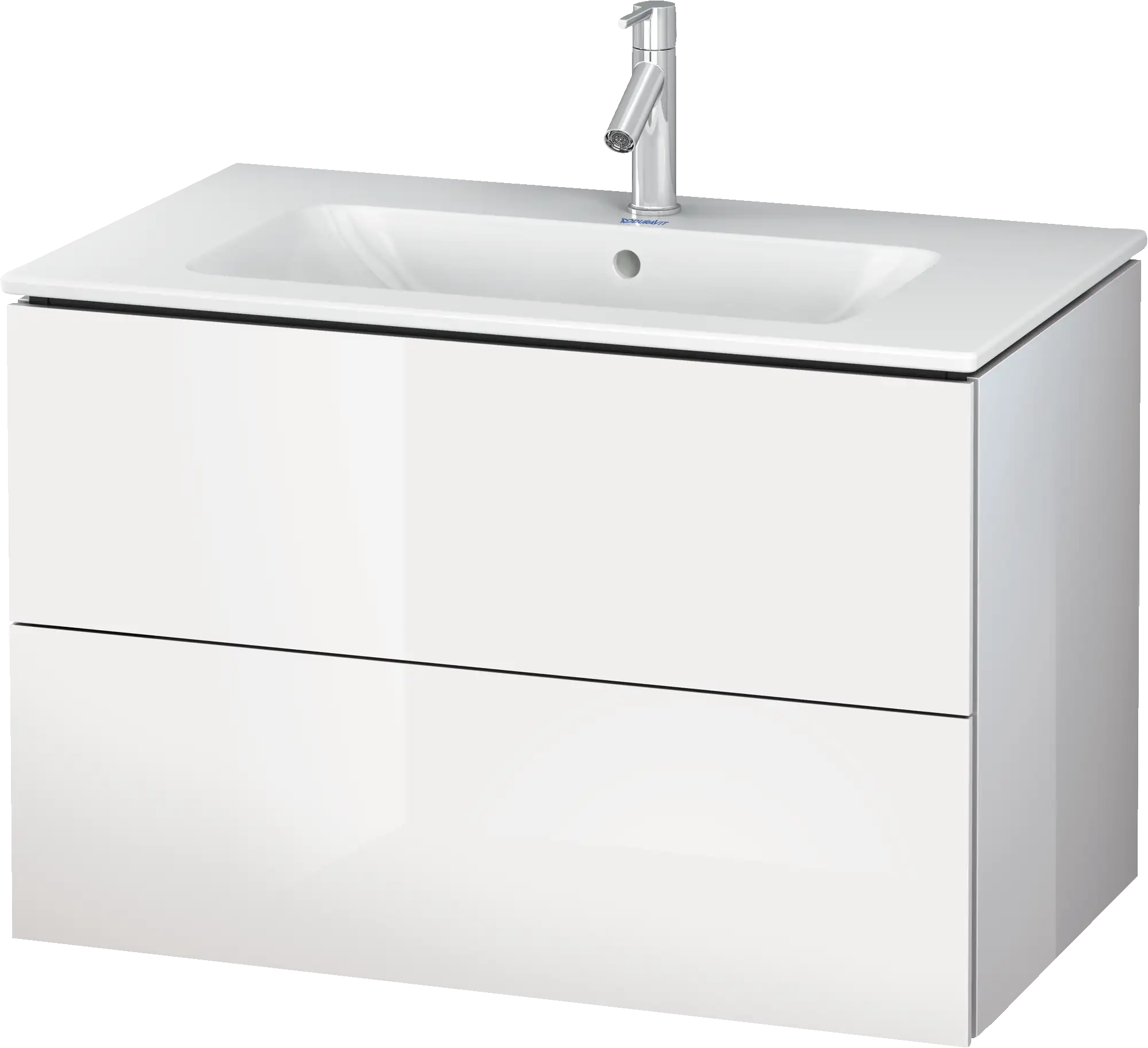 Duravit L-Cube 32 1/4'' Wall Mount Two Drawer Single Vanity Cabinet, Sink Sold Separately