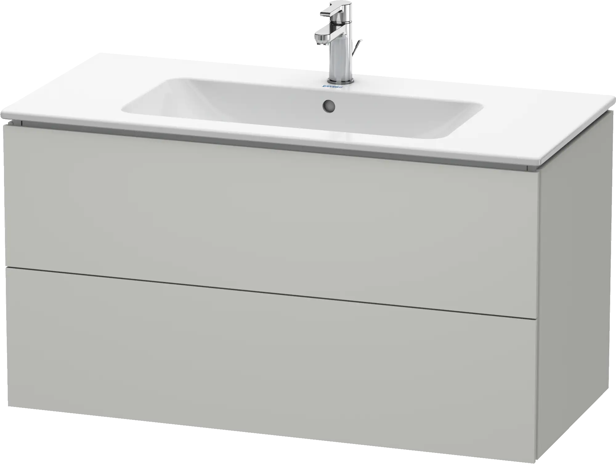 Duravit L-Cube 40 1/8'' Wall Mount Two Drawer Single Vanity Cabinet, Sink Sold Separately