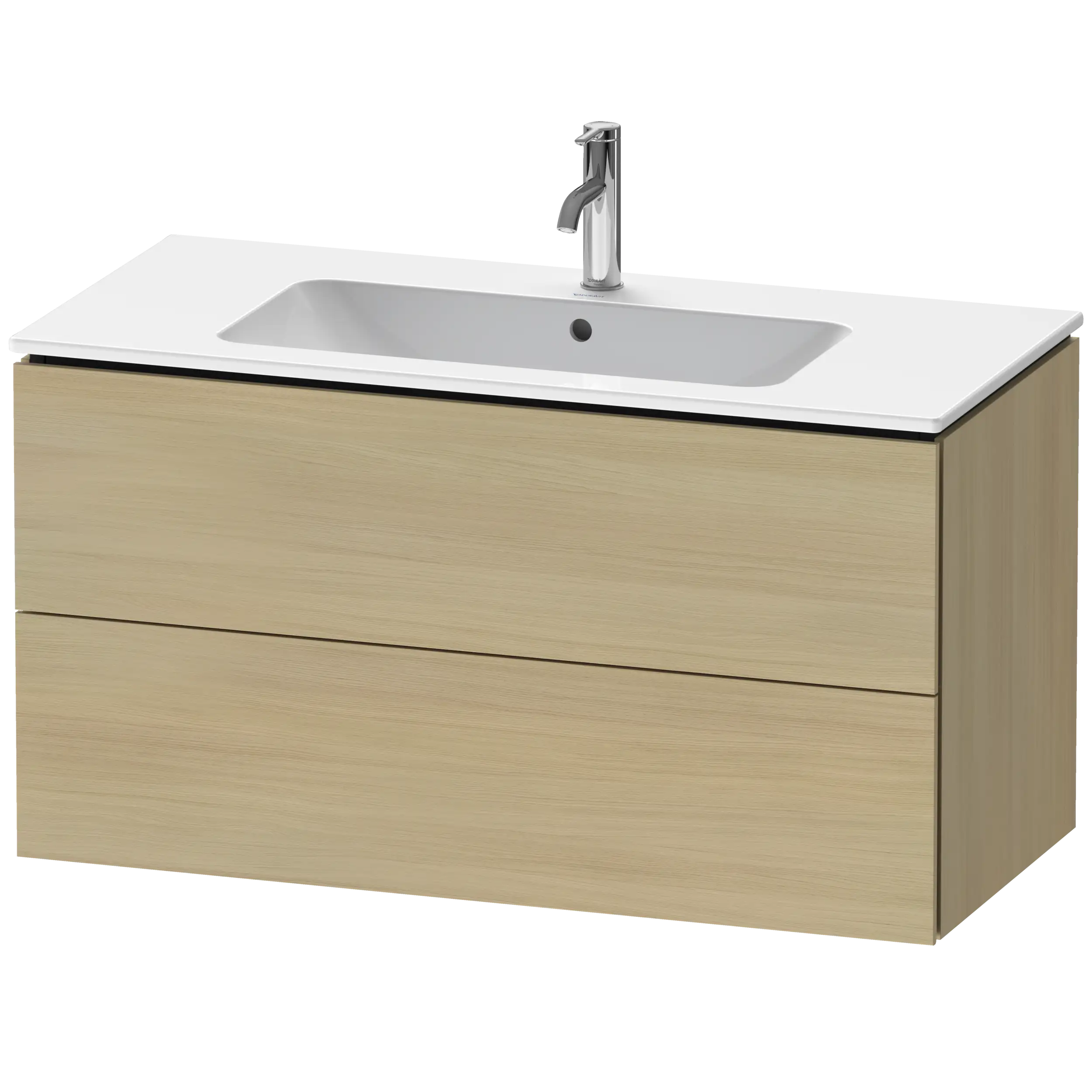 Duravit L-Cube 40 1/8'' Wall Mount Two Drawer Single Vanity Cabinet, Sink Sold Separately