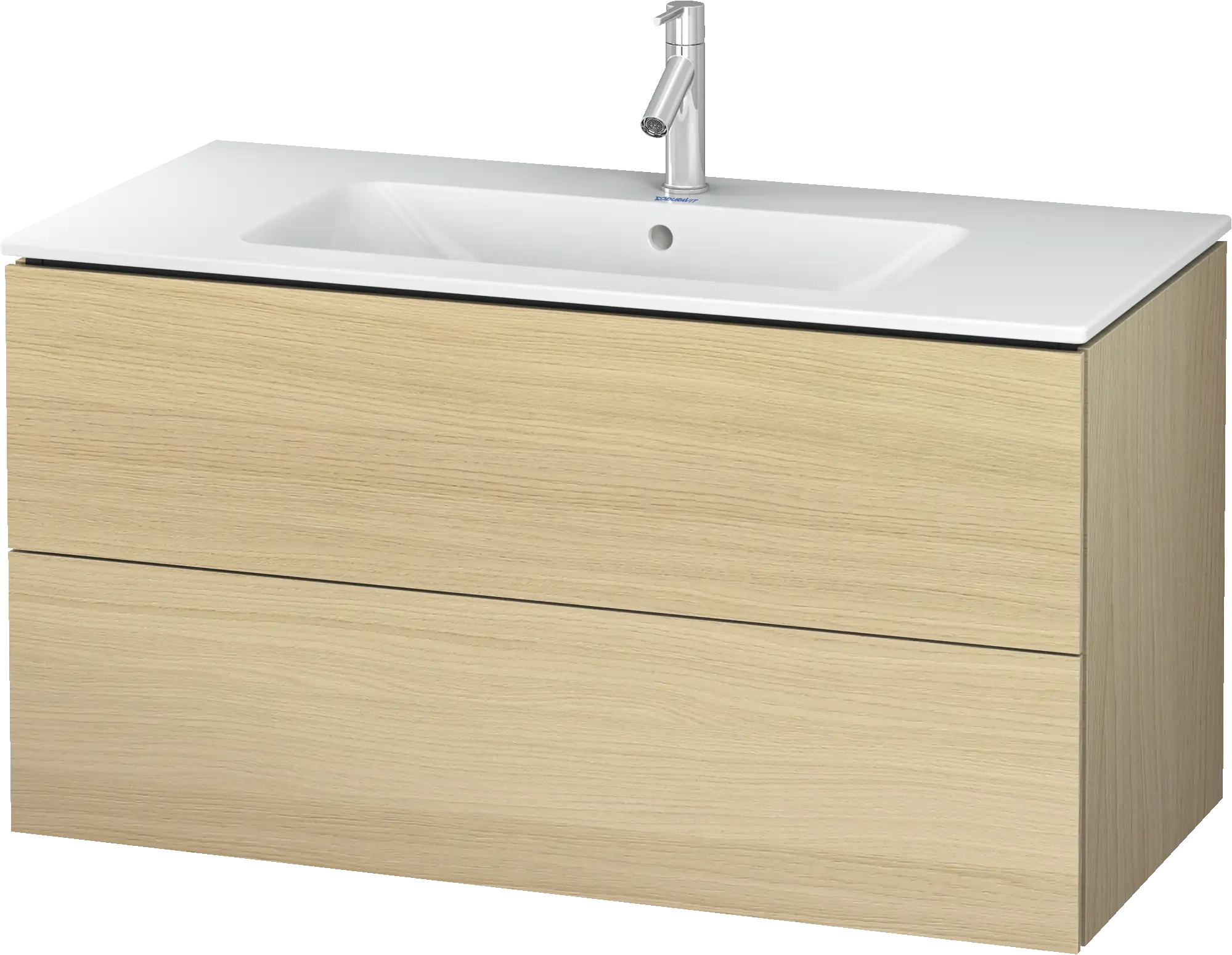Duravit L-Cube 40 1/8'' Wall Mount Two Drawer Single Vanity Cabinet, Sink Sold Separately
